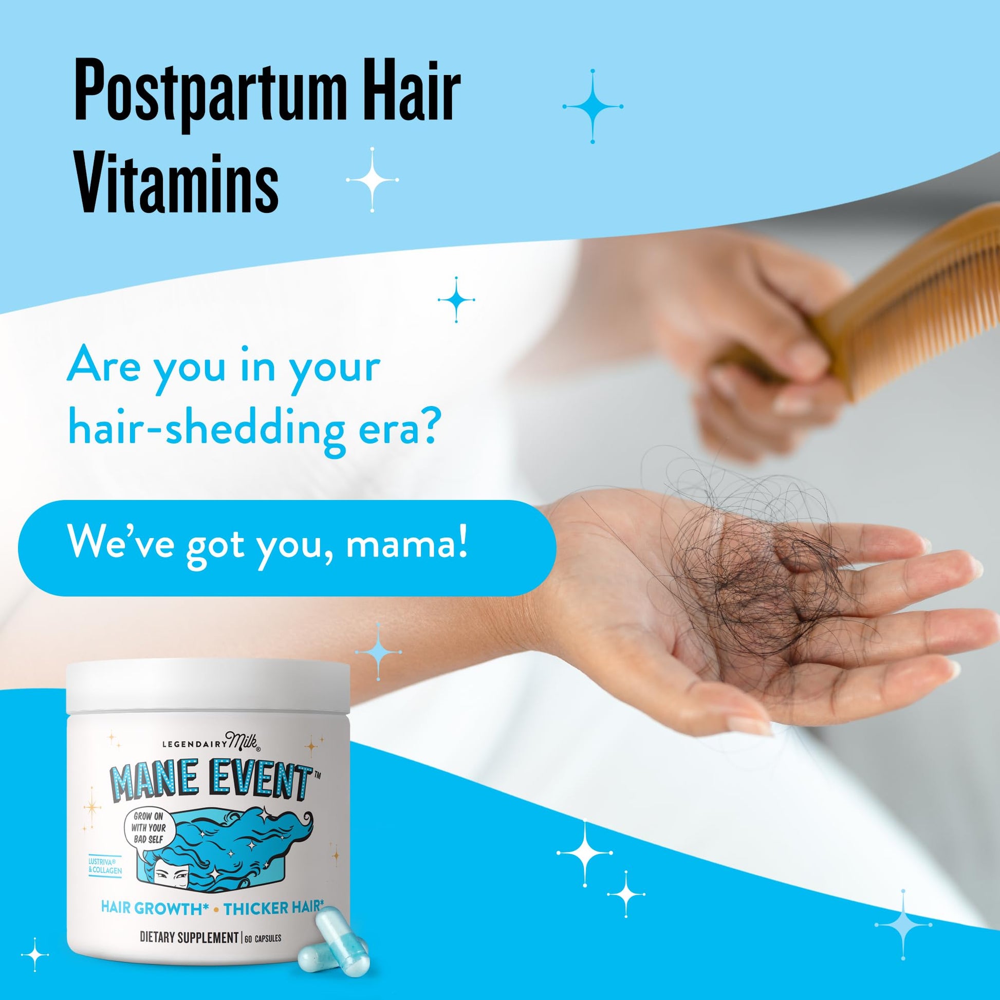 Legendairy Milk Hair Growth Vitamins for Women - Biotin for Hair Growth with Collagen & Lustriva, Hair Loss Products & Supplements for Thinning, Thicker, Fuller, Stronger Skin & Nails, Mane Event™ Legendairy Milk Au supplements