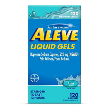 Aleve Liquid Capsules, Naproxen Sodium Capsules 220 mg (NSAID), Pain Reliever/Fever Reducer, Fast Pain Relief, 120 Count Aleve Au supplements