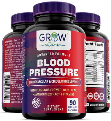 grow vitamin Blood Pressure Formula - Herbal Blend, Non-GMO, Gluten-Free - 90 Capsules grow vitamin Au supplements