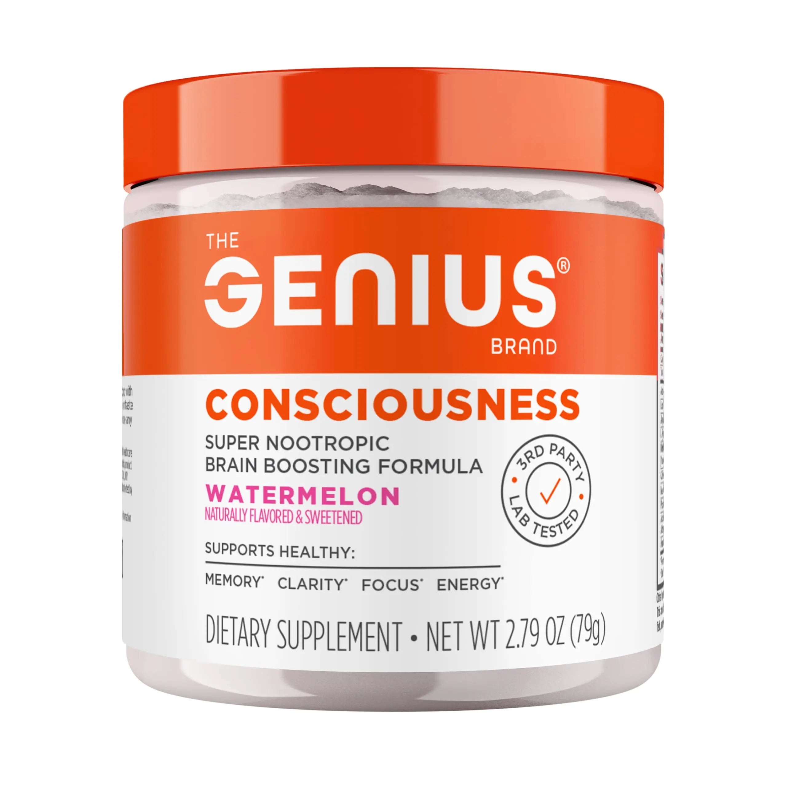Genius Consciousness - Premium Nootropic Powder for Focus, Memory & Mental Clarity - AlphaSize, NeuroFactor, Lion’s Mane & Dynamine - Natural Brain Booster for Studying, Work & Creativity – Watermelon The Genius Brand Au supplements