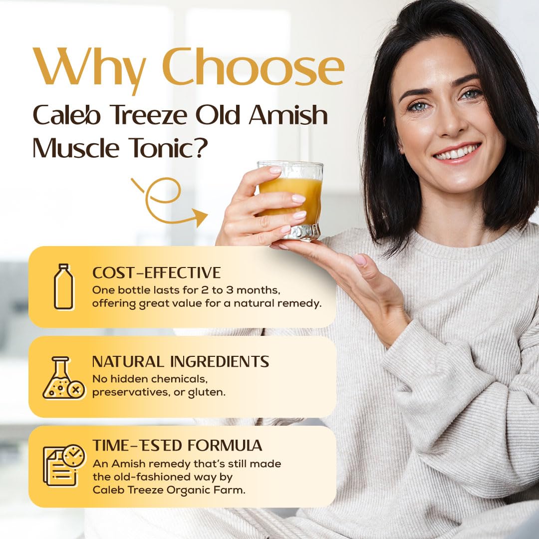 Caleb Treeze Old Amish Muscle Tonic 8 fl oz, Leg & Foot Cramps Relief, Restless Legs, Muscle Cramps & Spasm Relief - Pack of 6 Caleb Treeze Au supplements