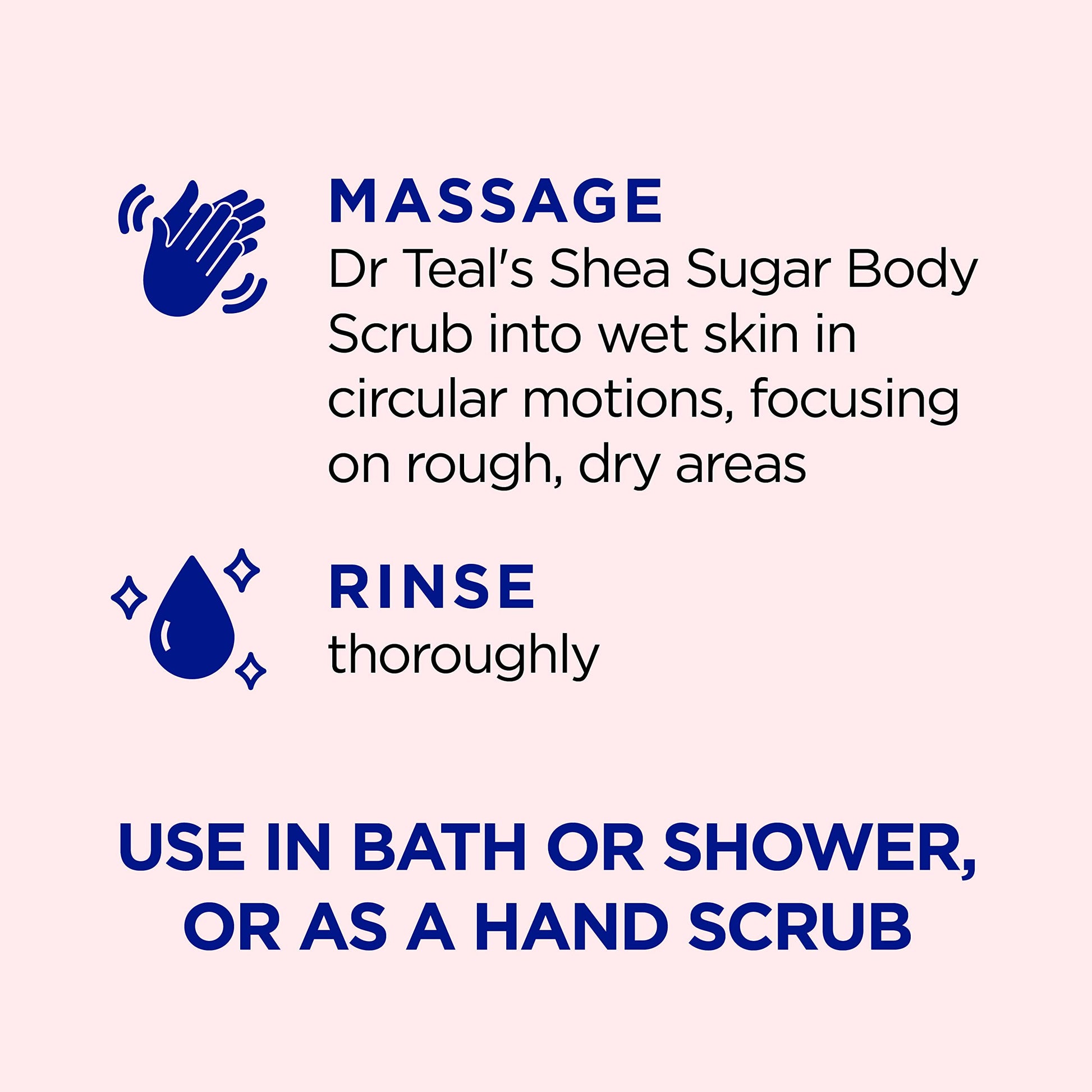 Dr Teal's Shea Sugar Body Scrub, Rose with Essential Oil, 19 oz (Pack of 3) Packaging May Dr Teal's Au supplements