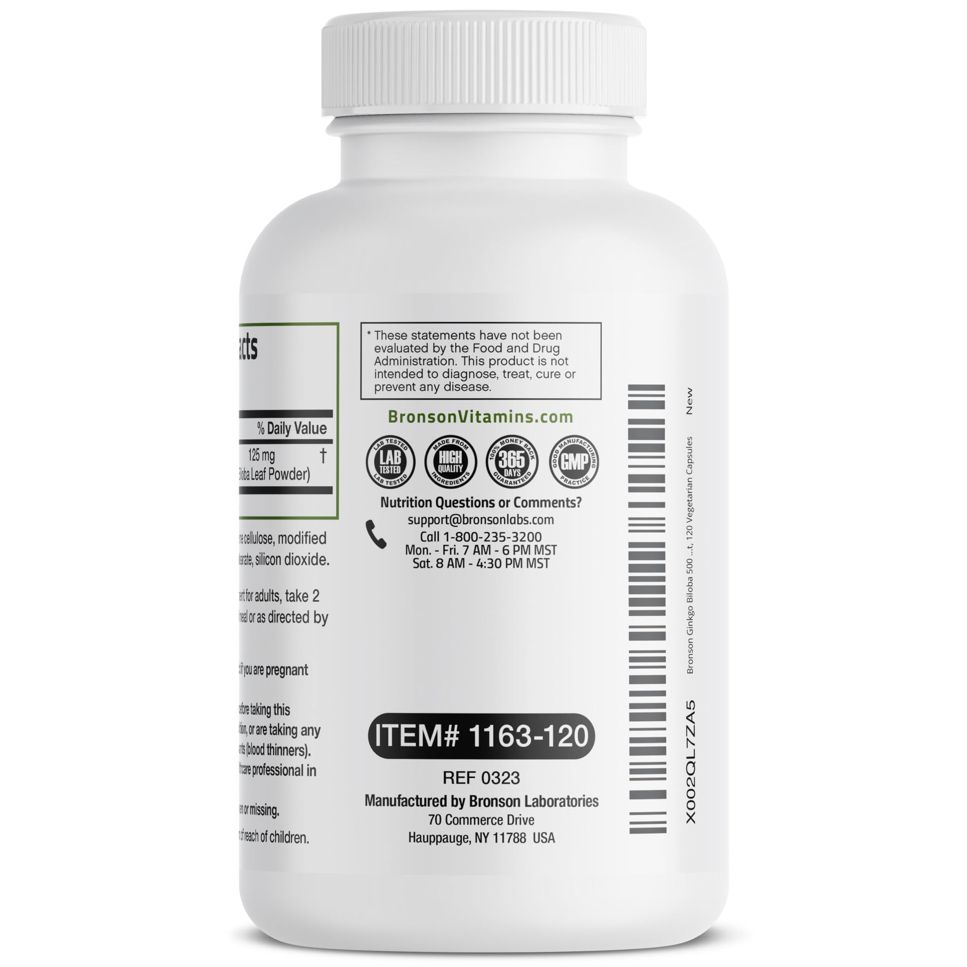 Bronson Ginkgo Biloba Extra Strength 125mg (4:1 Extract) Equivalent to 500mg Bronson Au supplements