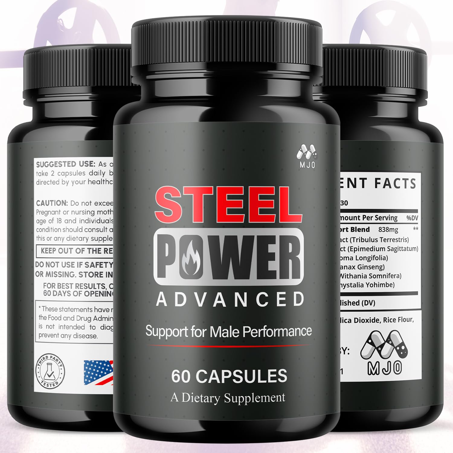 Steel Power Capsules, Official Steel Power for Men with All Natural Ingredients, Advanced SteelPower Men's Health and Wellness Vitamin Formula Pills with Maximum Strength Multivitamins (60 Capsules) MJO Au supplements