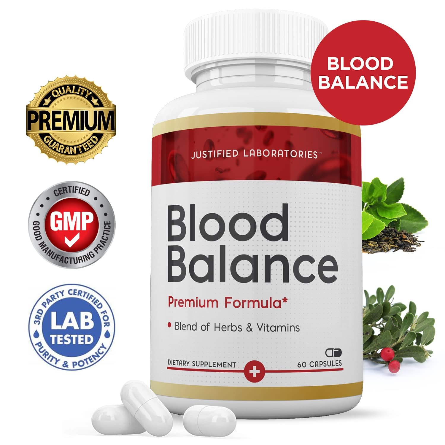 (3 Pack) Blood Balance Advanced Formula 688MG Supplement Pills 180 Capsules Justified Laboratories Au supplements