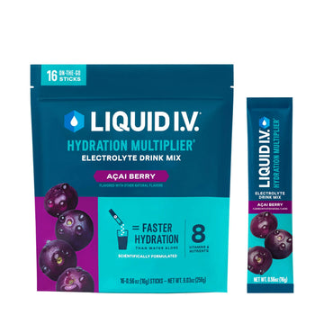 Liquid I.V.® Hydration Multiplier - Acai Berry | Electrolyte Powder Drink Mix | 1 Pack (16 Servings) Liquid I.V. Au supplements