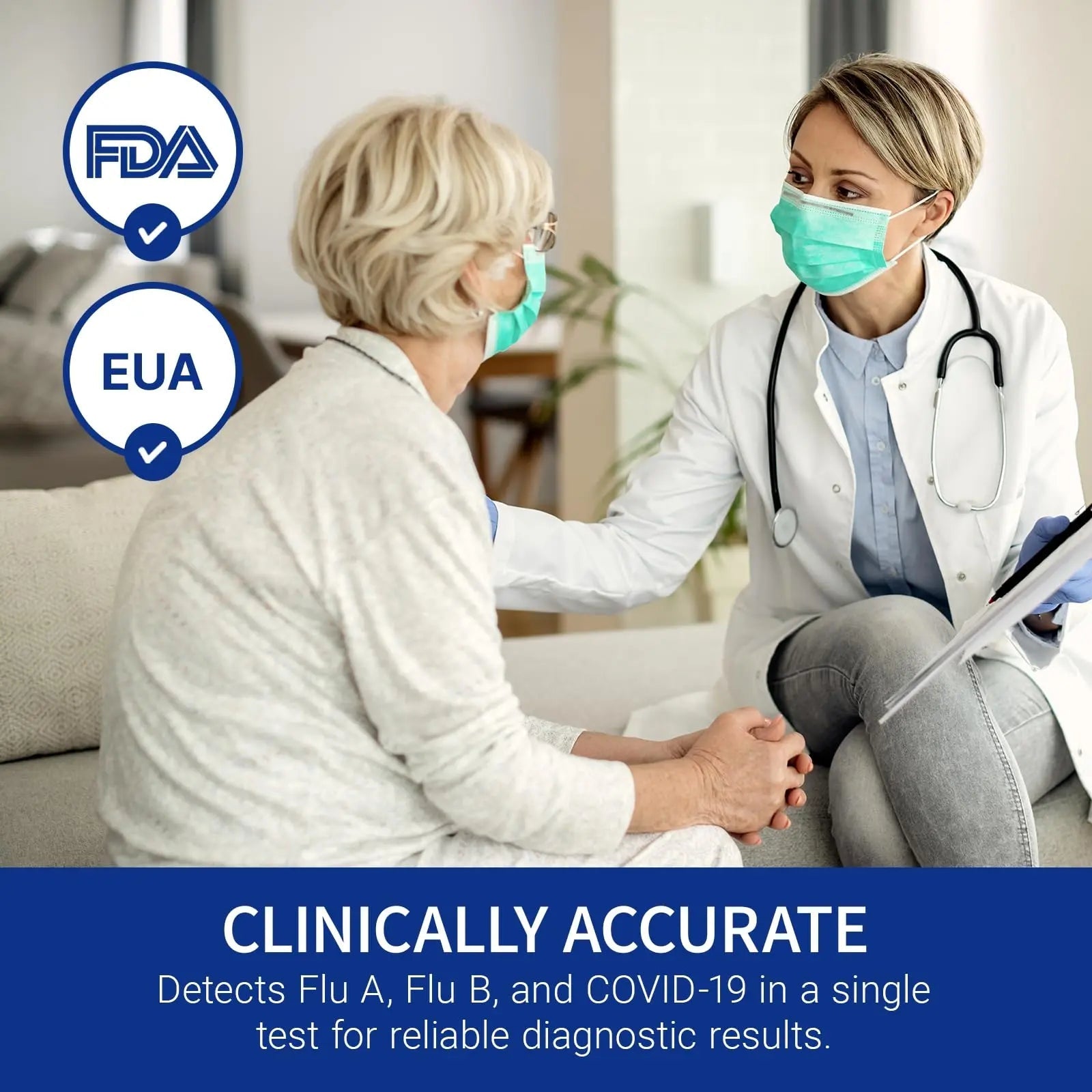 CorDx TyFast at Home Flu A/B & COVID-19 Multiplex Rapid Test Kit, Easy, Accurate, Fast Results in 10 Minutes, 3 in 1 Combo Kit, 5 Tests CorDx Au supplements