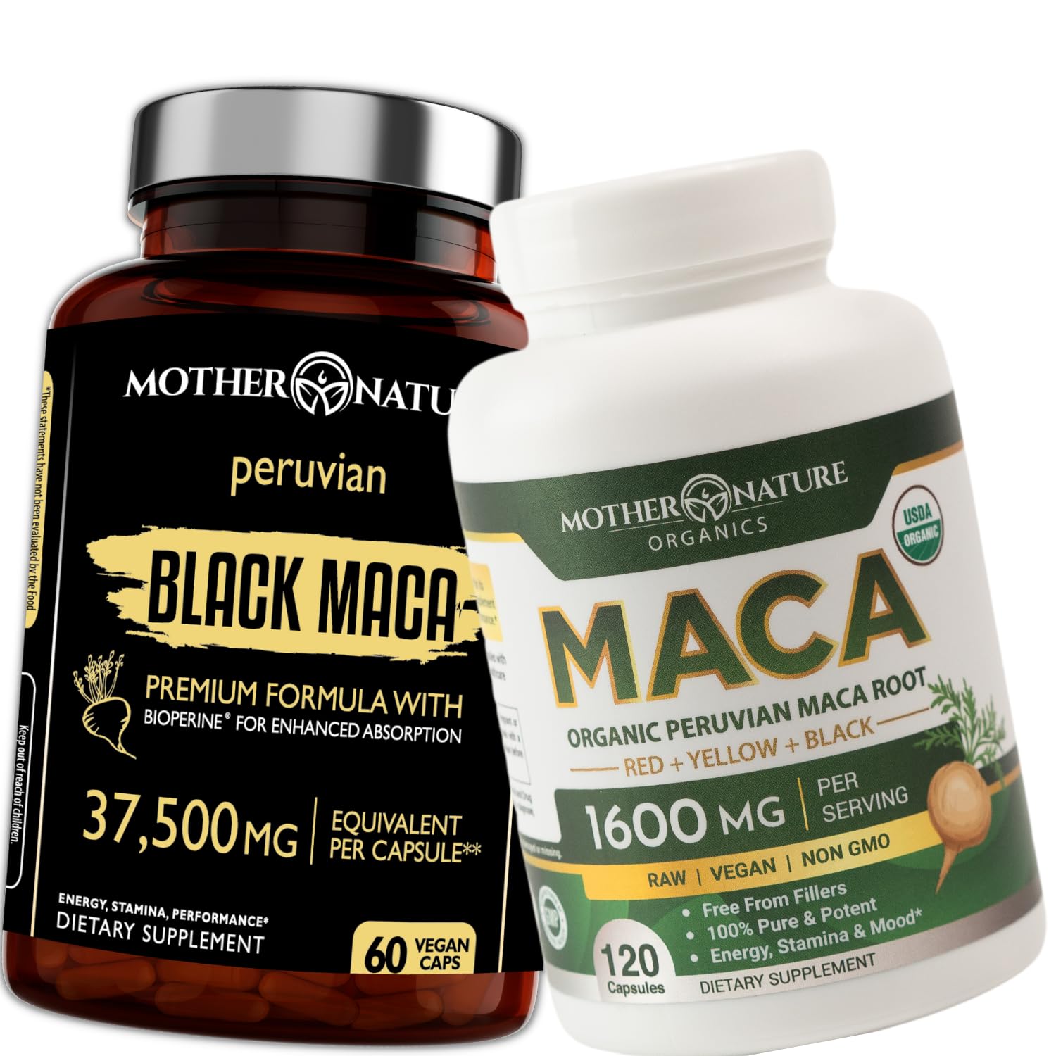 Powerful Maca Blend for Men – Black, Red & Yellow Maca Capsules | Supports Energy, Stamina & Endurance | Promotes Hormonal Balance & Vitality Mother Nature Organics Superfoods for Organic Living Au supplements