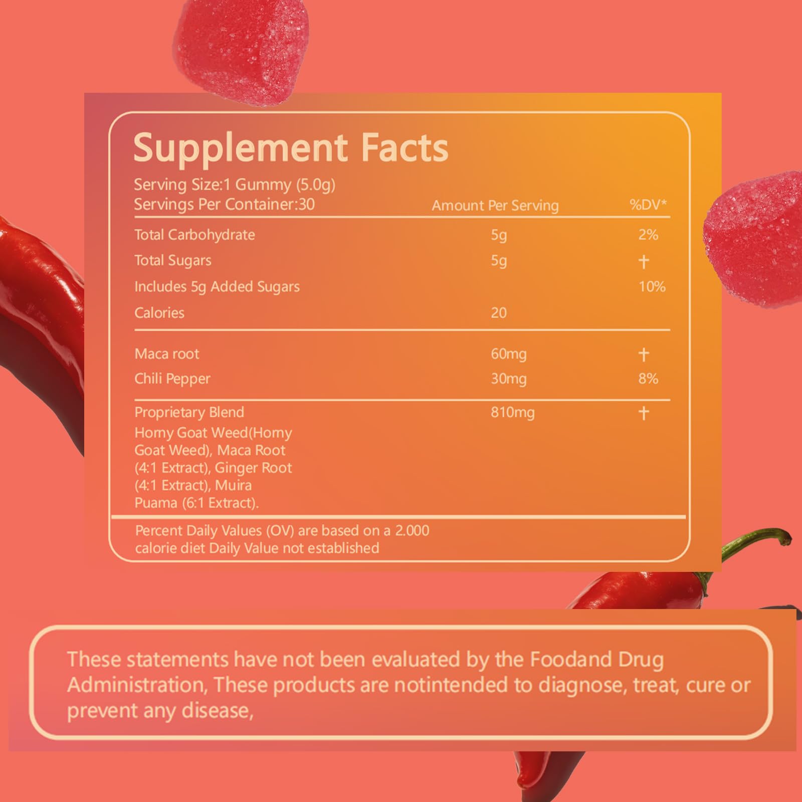 Spicy Blocks for Couples-with Chili Pepper , Maca Root & Epimedium Extract | Supports Emotional Warmth & Daily Comfort | Peach Flavor, Mild Spicy Kick, Vegan-Friendly, No Artificial Additives (1) PBZPBZ Au supplements