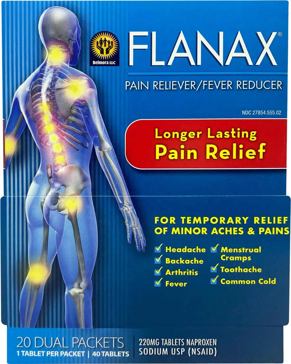 Flanax Pain Reliever Tablets 2ct Retail Dispenser Flanax Au supplements