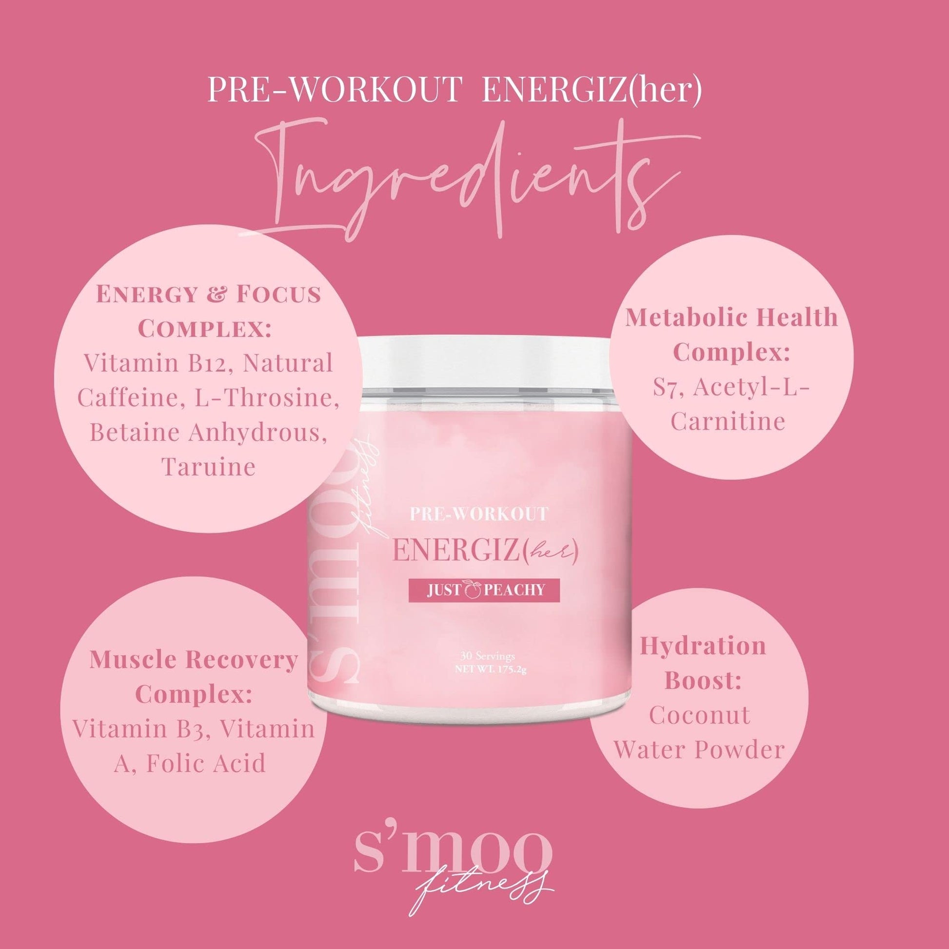 S'moo ENERGIZ(her) Pre Workout Supplement - Preworkout Energy Powder - 30 Servings S'moo Au supplements