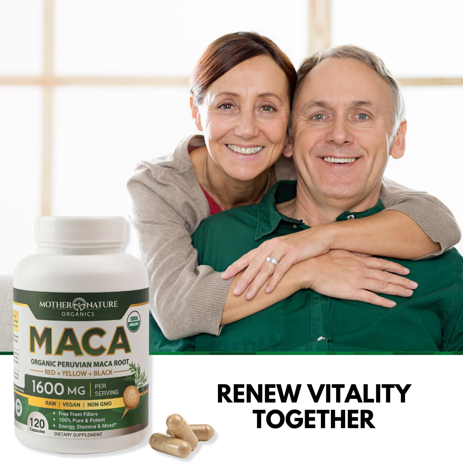 Powerful Maca Blend for Men – Black, Red & Yellow Maca Capsules | Supports Energy, Stamina & Endurance | Promotes Hormonal Balance & Vitality Mother Nature Organics Superfoods for Organic Living Au supplements