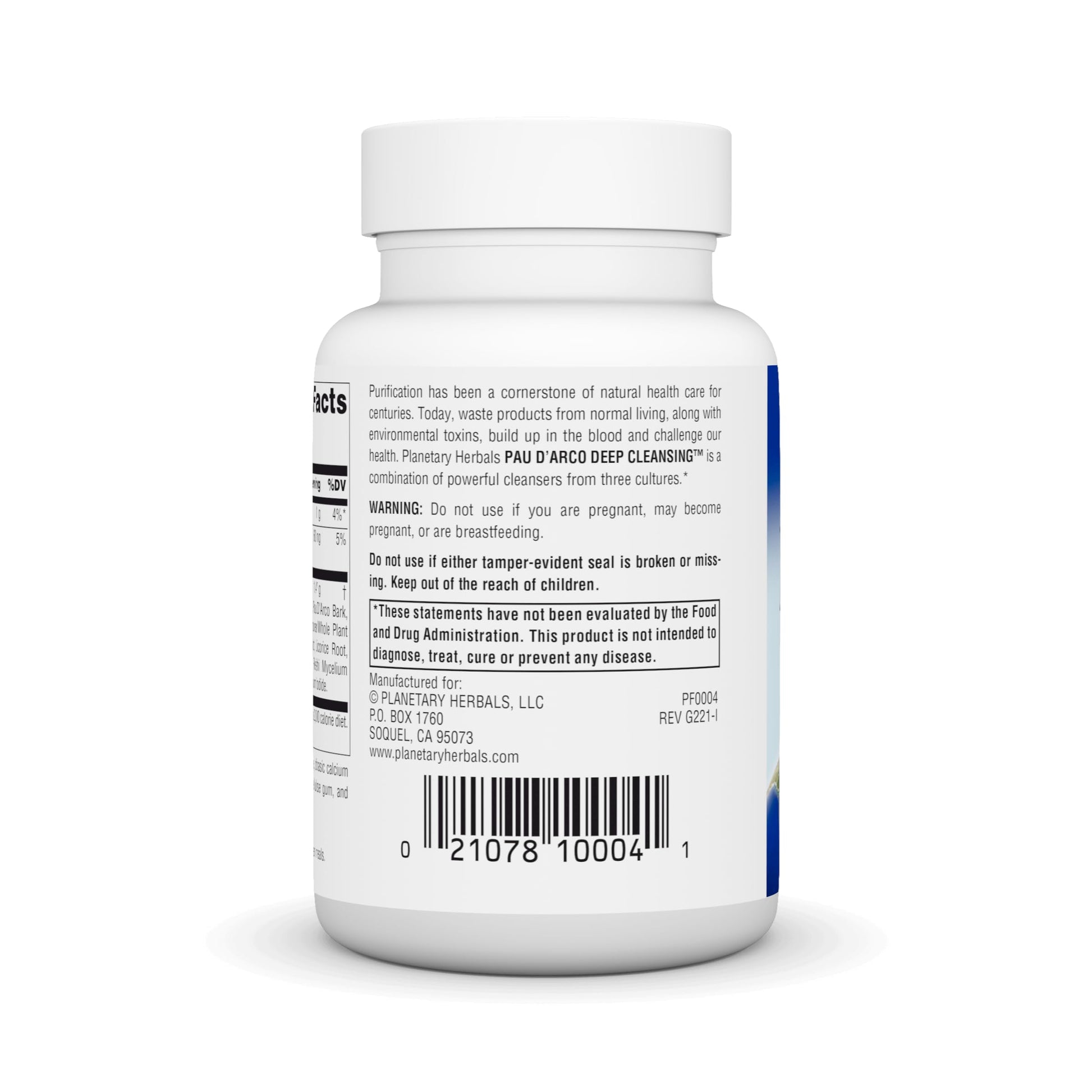 Planetary Herbals PAU D'Arco Deep Cleansing, Herbal Supplement, 735 mg - 72 Tablets Planetary Herbals Au supplements