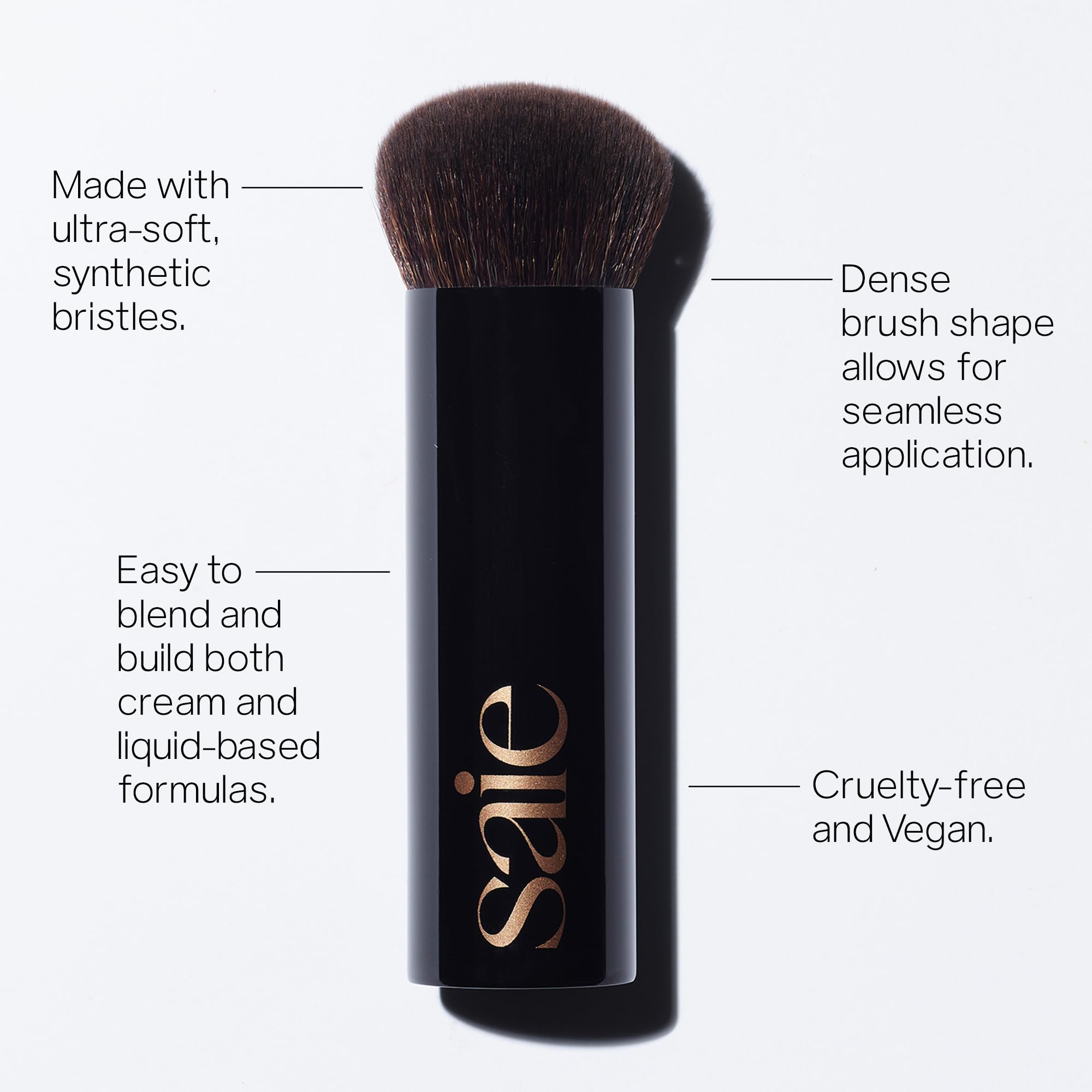 Saie The Big Liquid Foundation Brush - Soft, Multi-Use Makeup Brush for Buffing, Blending & Building - Made with Cruelty-Free, Synthetic Bristles & Creates a Seamless Finish (1 Count) Saie Au supplements