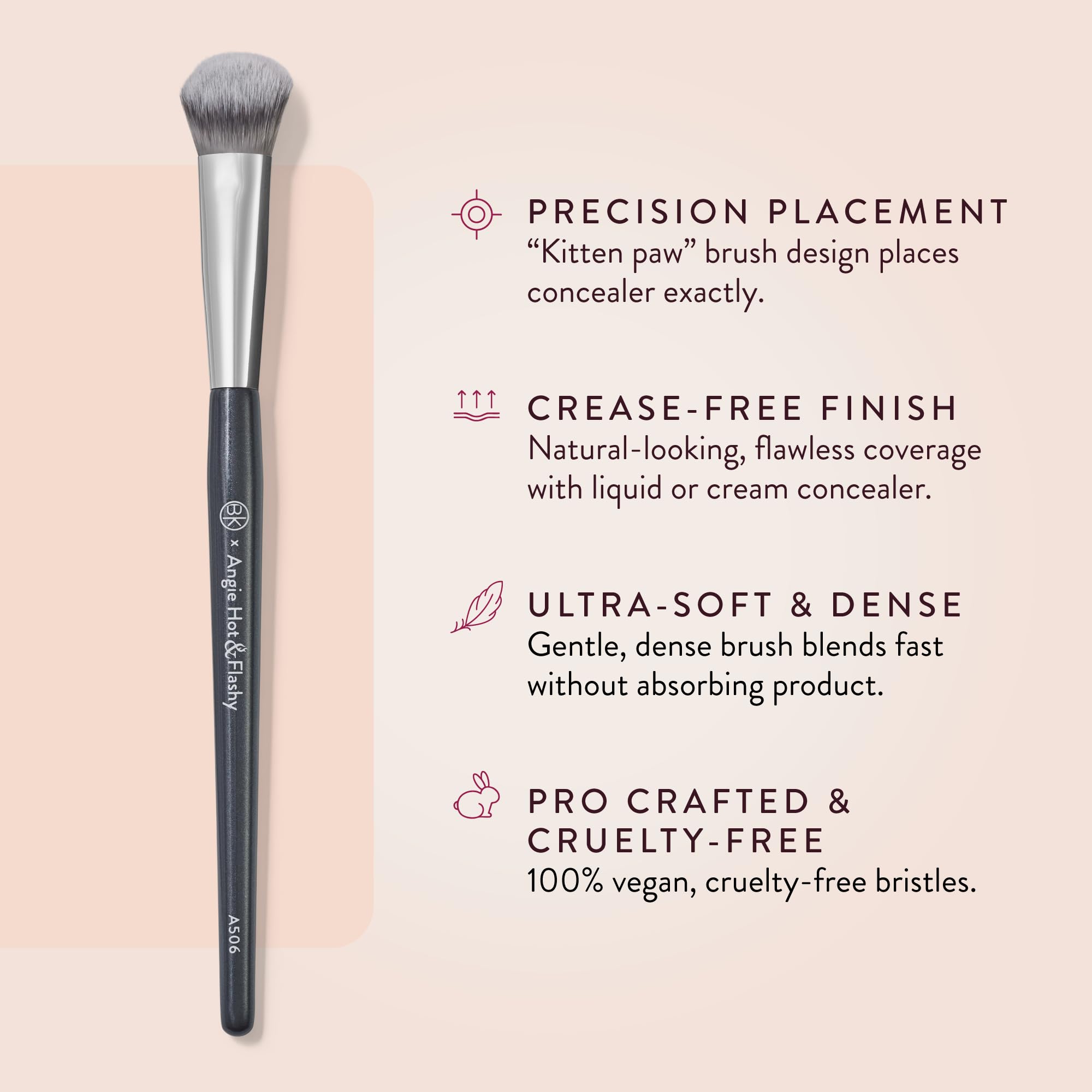 BK BEAUTY BRUSHES - ANGIE HOT & FLASHY A506 CONCEALER - Viral "Kitten Paw" Face Brush - Under-Eye Concealing and Contouring - Makeup Brushes BK BEAUTY Au supplements