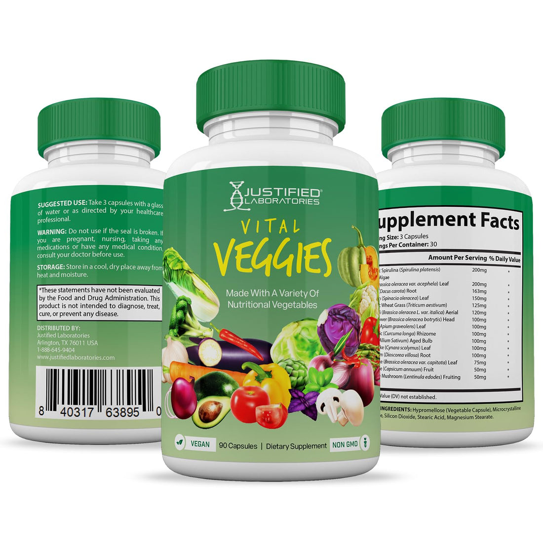 (20 Pack) Vital Fruits and Veggies Supplement Whole Food Red & Green Superfoods 