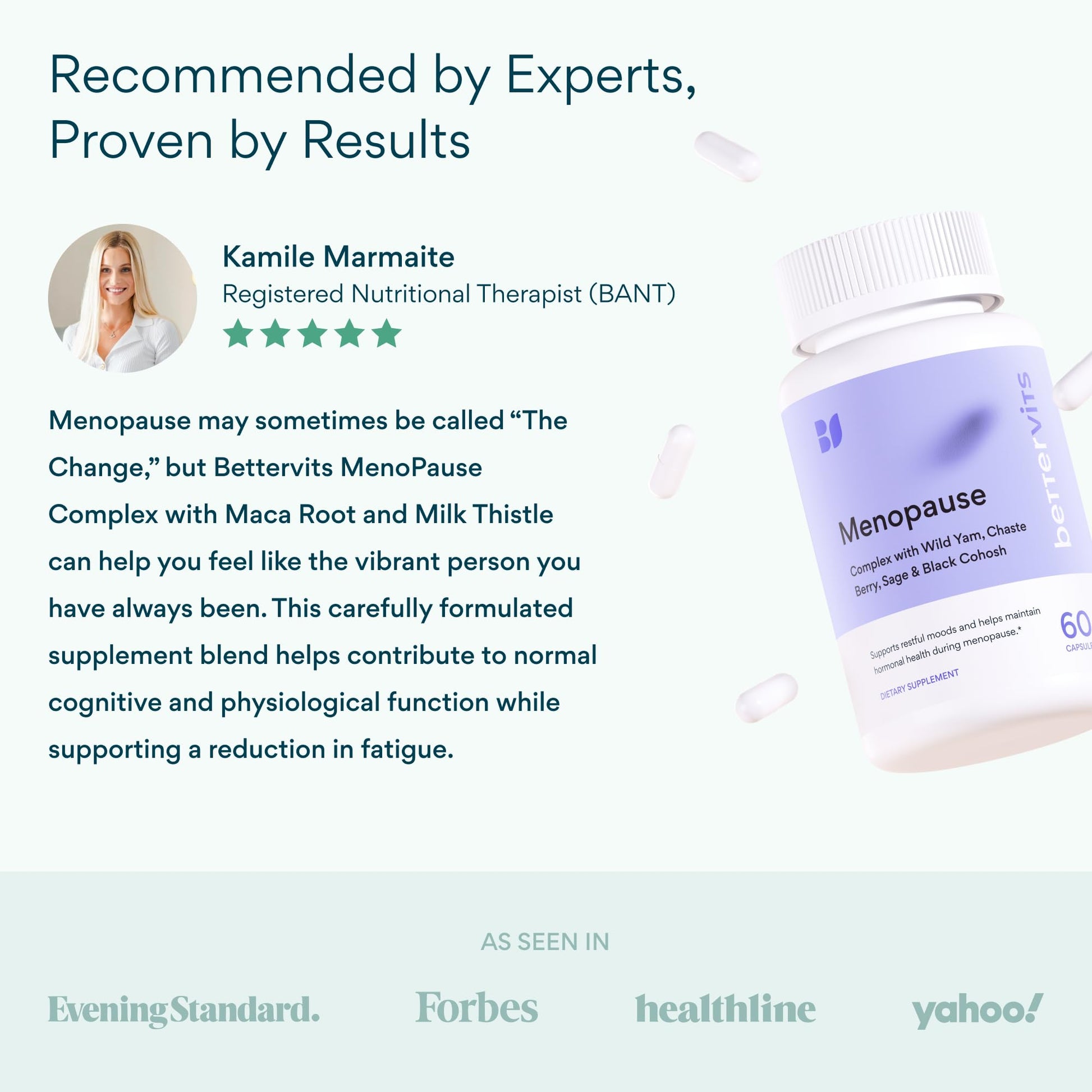 Bettervits Menopause Supplements for Women with Ashwagandha and Zinc | Hormone Balance Support with Vitamins D3 B6 B12 for Hot Flashes | Perimenopause Supplements for Monthly Wellness - 60 Capsules Bettervits Au supplements