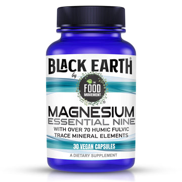 The Food Movement Co. Black Earth Magnesium Essential Nine - Vegan Capsules with Magnesium Glycinate, Citrate, Malate and More - 9 Bioactive Forms for Optimal Health (30 Count) THE FOOD MOVEMENT CO. Au supplements