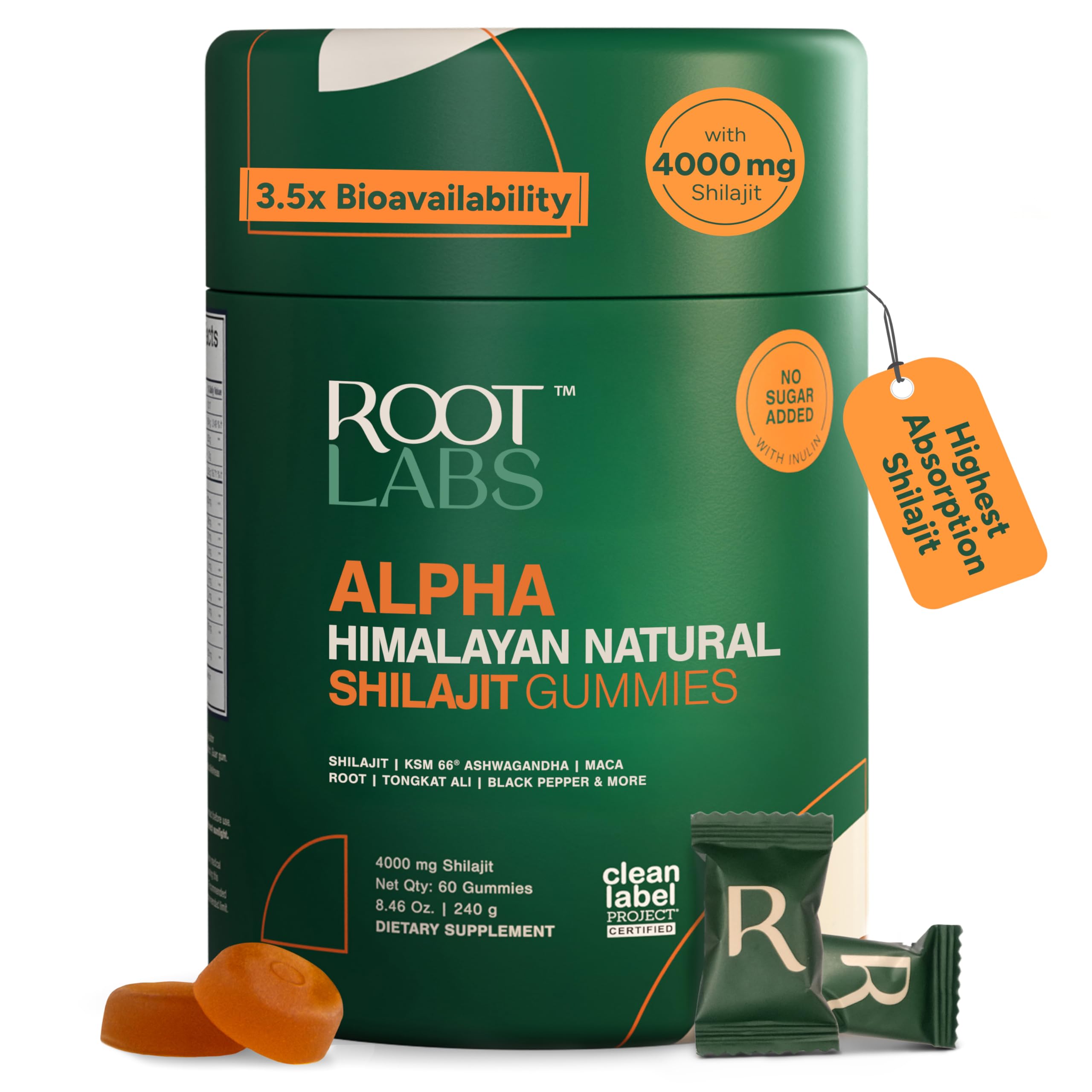 ROOT LABS 10-in-1 Alpha Shilajit Gummies | 4000 mg Pure Himalayan Shilajit with Tongkat Ali & Maca Root | Shilajit for Men & Women | ShilAbsorb Bioavailability Tech | Sugar-Free, Vegan | 60 Gummies ROOT LABS Au supplements