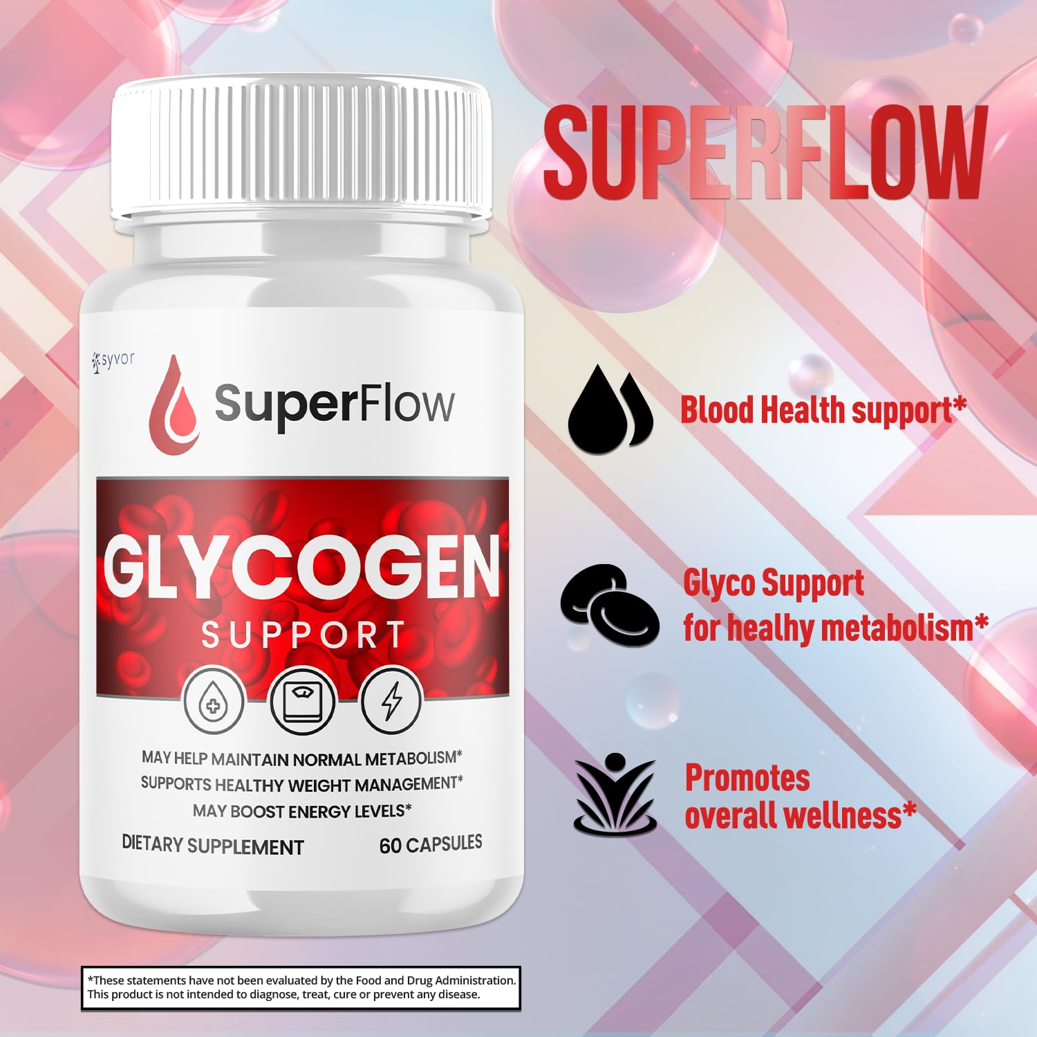 (2 Pack) Super Flow Glycogen Support, Official SuperFlow Advanced Formula Glyco Optimizer Capsules, All Natural Super Flow Pills, Daily Wellness Supplement to Support Healthy Balance (120 Capsules) Syvor Au supplements