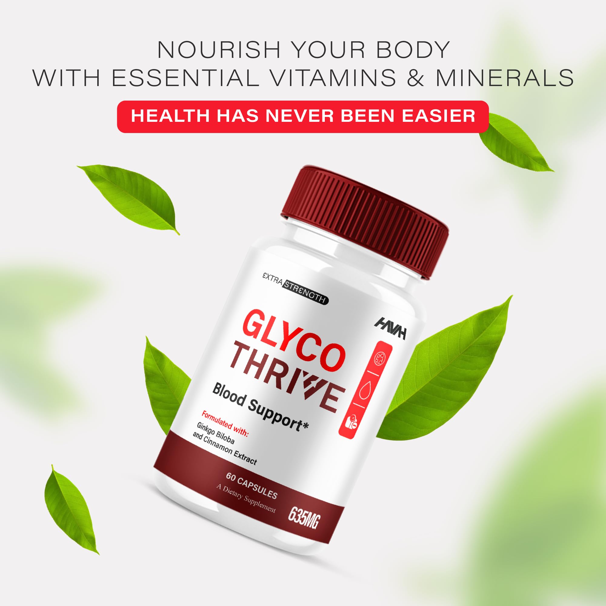 (2 Pack) Glyco Thrive Blood Support GlycoThrive Maximum Strength Capsules, Glyco Thrive Advanced Daily Multivitamin Health and Wellness Supplement, GlycoThrive Health Support Pills (120 Capsules) Havah Au supplements