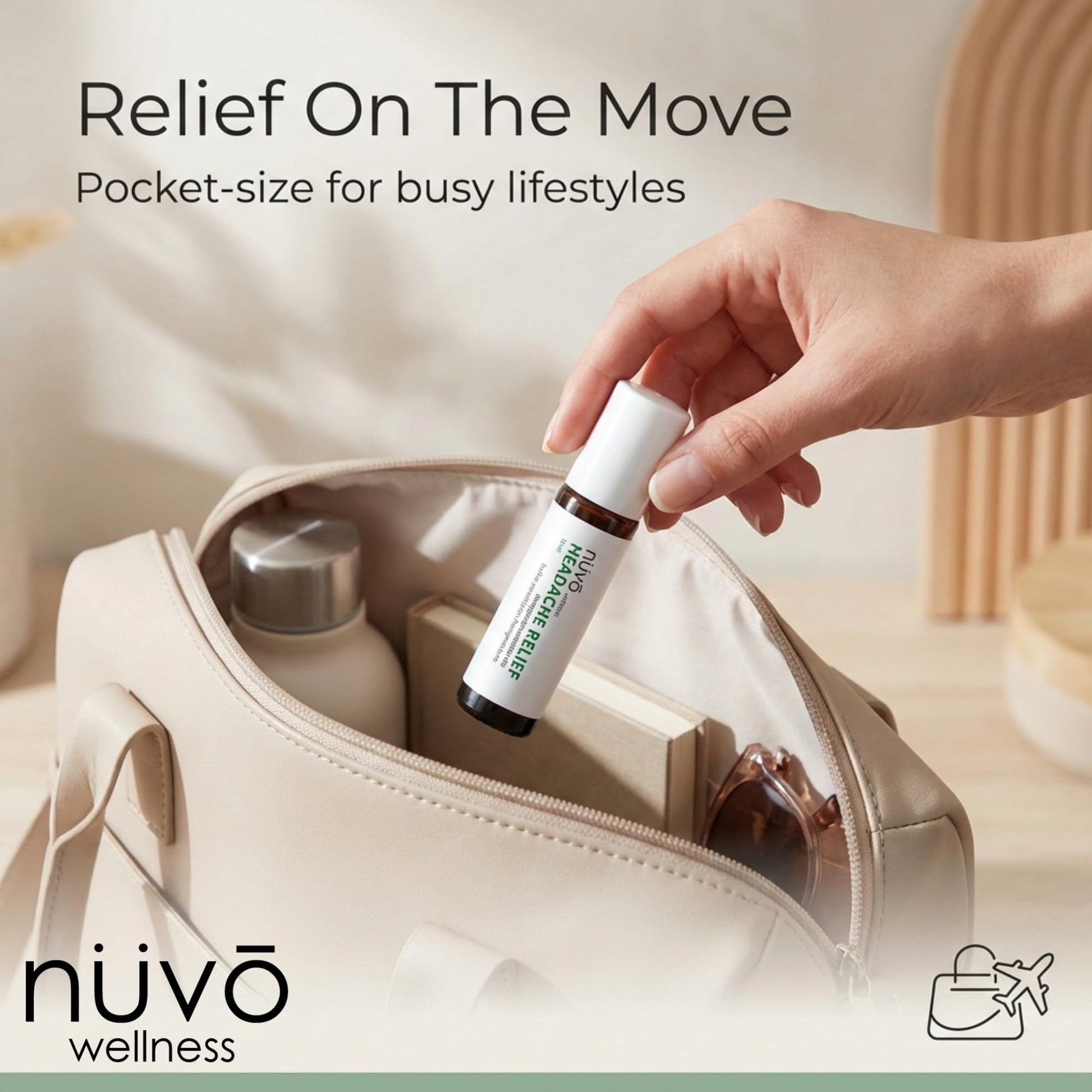 Migraine Relief Roll-On, Made with Peppermint, Lavender, Eucalyptus, & Other Aromatherapy Essential Oils, for Headaches, and Sore Muscles NUVO WELLNESS Au supplements