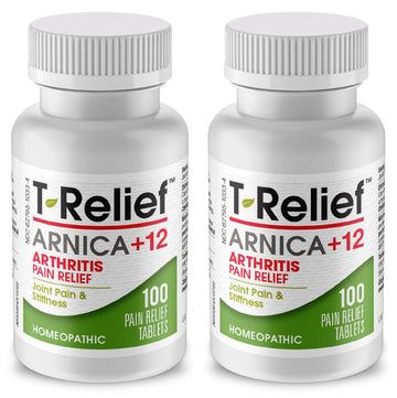 T-Relief Arthritis Arnica +12 Pain Relieving Natural Medicines Help Reduce Soreness Stiffness Aches & Pains in Joints Naturally - 100 Tablets (2 Pack) MediNatura Au supplements
