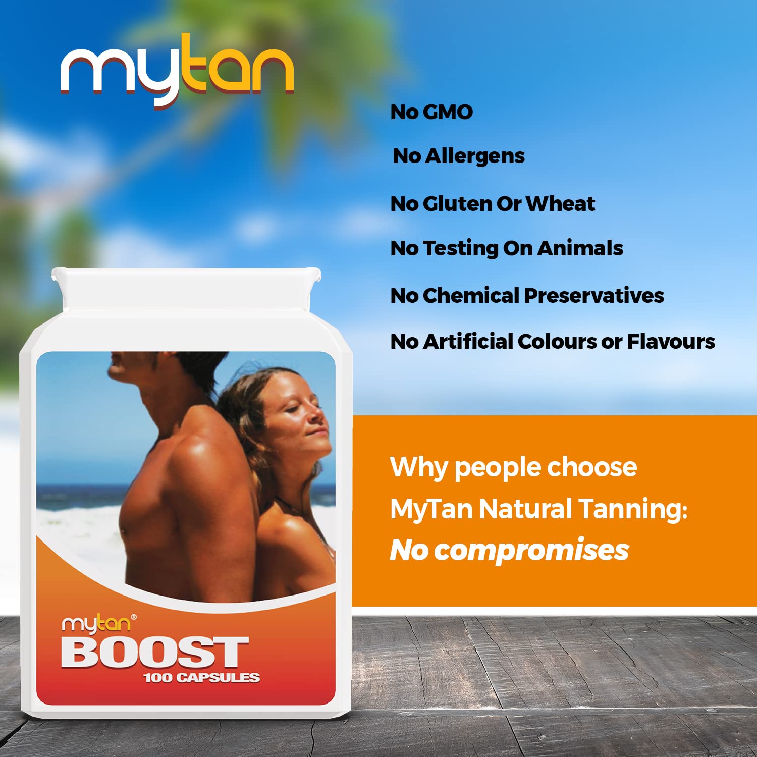 MyTan Boost Tan Pills | 100 Capsules | Sun Tan Accelerator | Natural Tanning Supplement | Tyrosine, Copper Multivitamin | 25-Day Extended Holiday Supply MyTan Au supplements