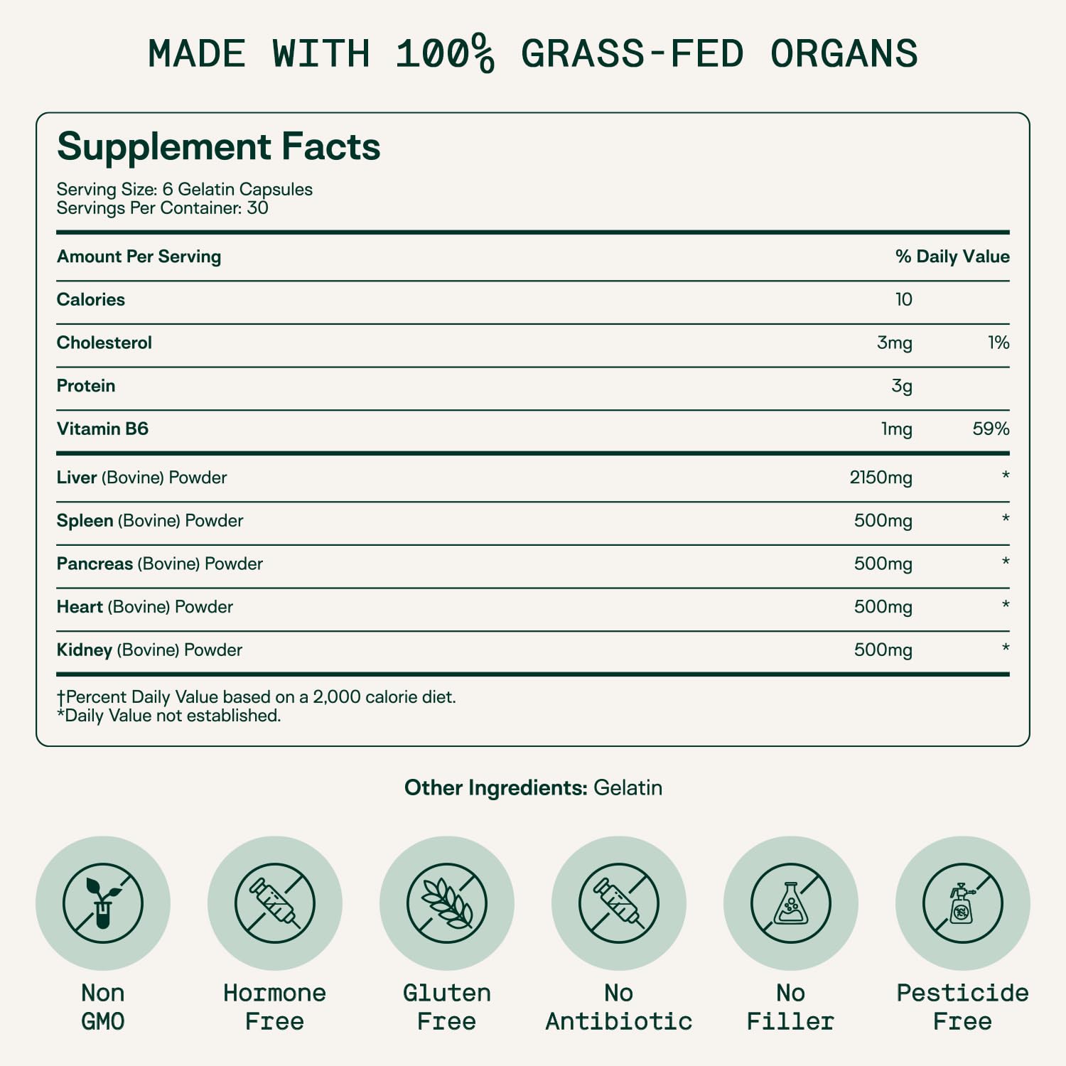 Adapt Naturals Organ Supplement, Bioavailable Grass Fed Beef Liver Capsules, Blend of Liver, Heart, Kidney, Pancreas & Spleen, Support Liver Cleanse Detox & Repair | Source of CoQ10-30 Days Supply ADAPT NATURALS BY CHRIS KRESSER Au supplements