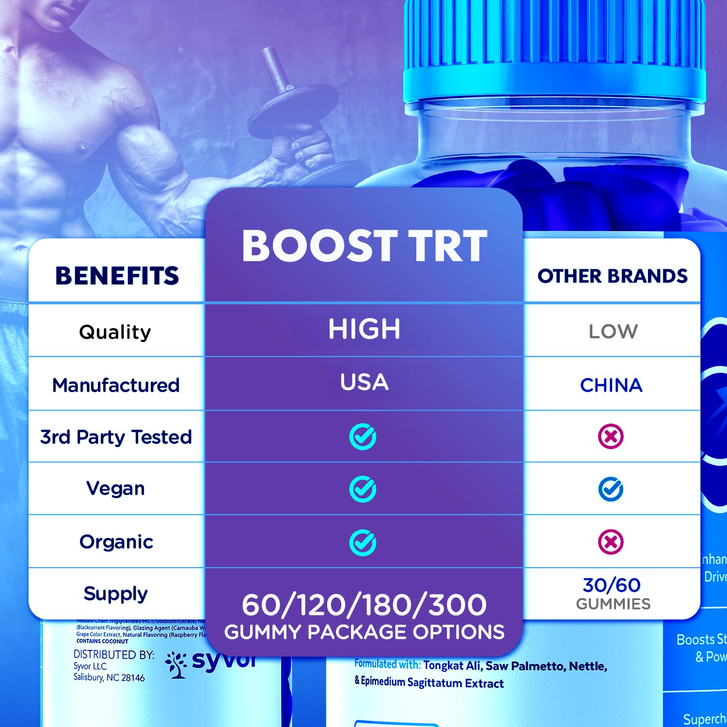(3 Pack) Boost TRT Gummies for Men, Official Boost TRT Male Performance Gummys with Natural Ingredients, Advanced BoostTRT Men's Gummy Supplement with Maximum Strength Premium Vitamins (180 Gummies) Syvor Au supplements