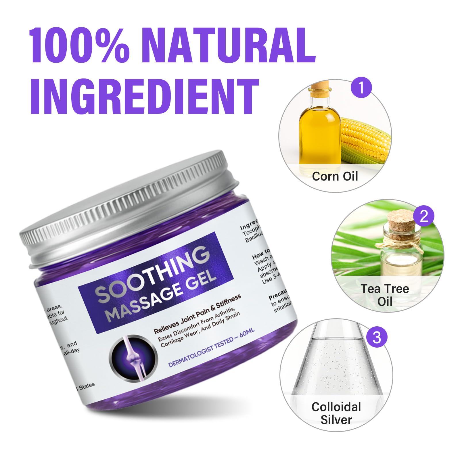 Joint Purple Gel, Fast-Absorbing Soothing Relief Massage Gel with Natural Extracts, Support Muscle, Joint, Shoulder, Knee, Back, Lumbar & Muscle Stiffness WKCWKC Au supplements