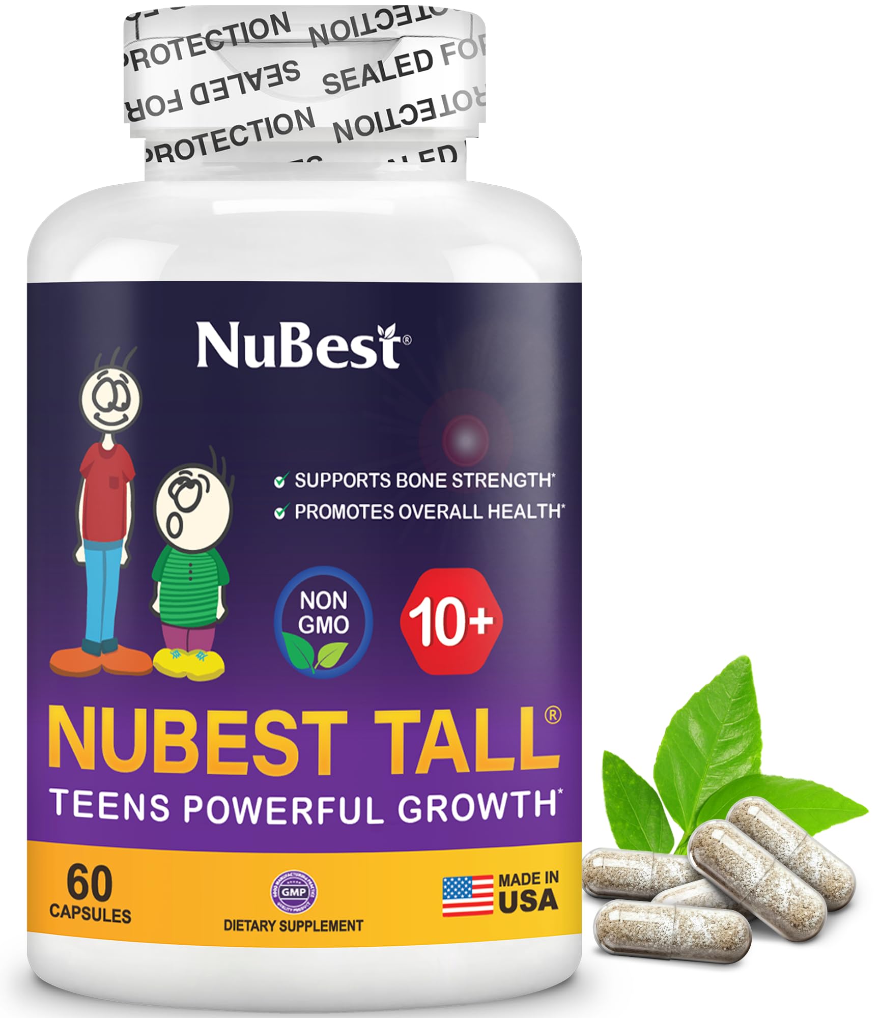 NuBest Tall 10+ Premium Bone Strength Formula, Enhanced Immunity and Overall Health for Age 10+ with Calcium, Vitamin D3, Vitamin K2, and Multivitamins | 60 Capsules | 1 Month Supply NuBest Au supplements