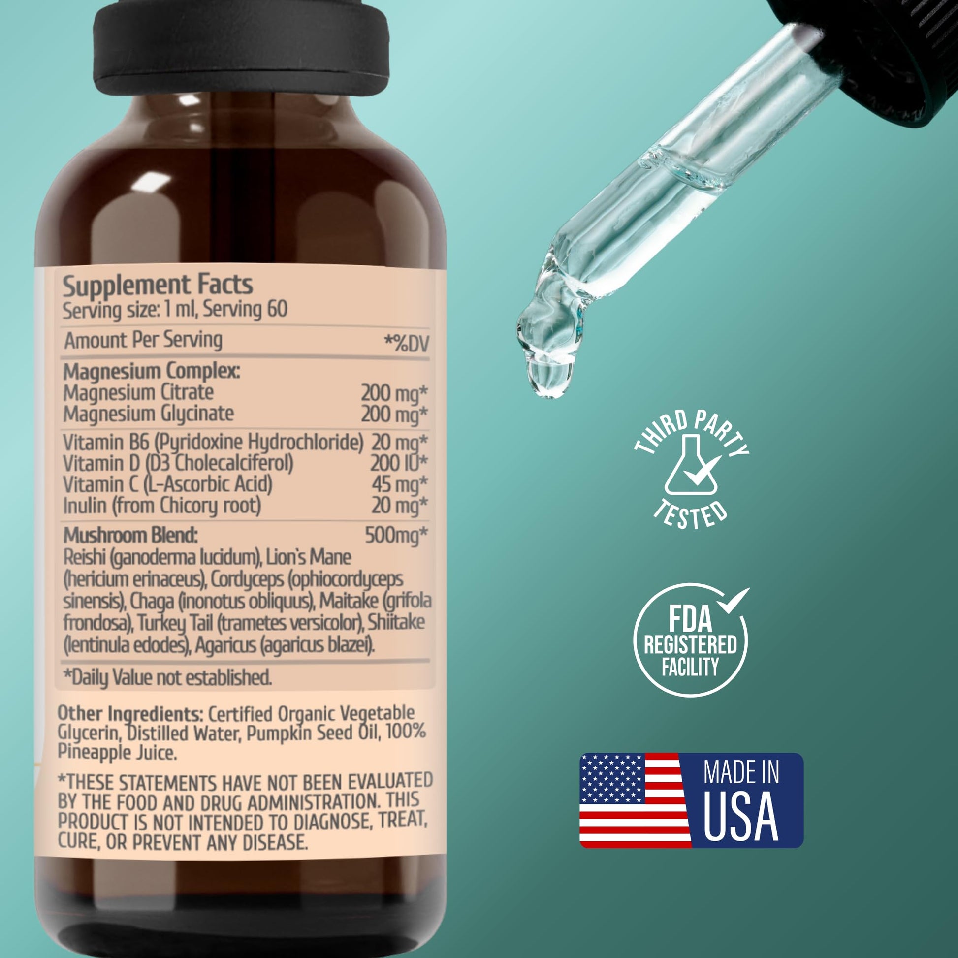 Project Anti-Aging Shroom Sane Liquid Drops with Lion’s Mane Mushroom Supplement Drops – 8 Mushroom Complex Tincture with Reishi, Cordyceps, Turkey Tail & Magnesium – USDA Organic, Vegan, Project Anti-Aging Au supplements
