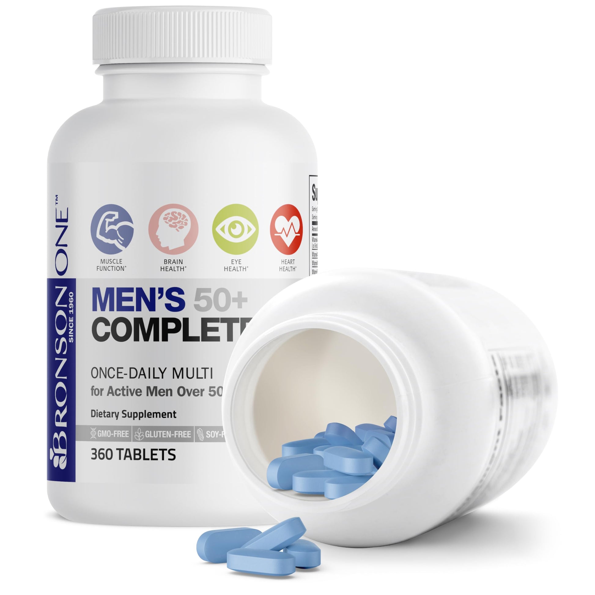 Bronson ONE Daily Mens 50+ Complete Multivitamin Multimineral, 360 Tablets Bronson Au supplements