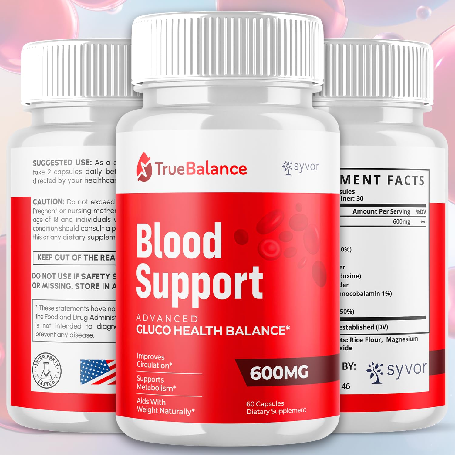 (2 Pack) True Balance Capsules, Official TrueBalance Glycogen Support Pills with All Natural Ingredients, Advanced Formula Support Supplement with Max Strength Vitamins for Women & Men (120 Capsules) Syvor Au supplements