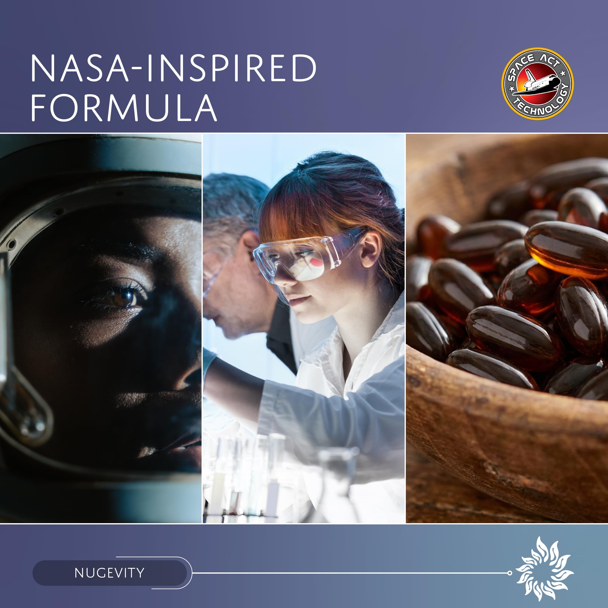 Nugevity OS2 Ocular Support Solution - Patented Eye Vitamins for Macular Health, Dry Eye and Blue Light - Lutein, Zeaxanthin, Omega 3, Astaxanthin and AREDS2 Supplements, Co-Developed by NASA, 90 ct Nugevity Au supplements