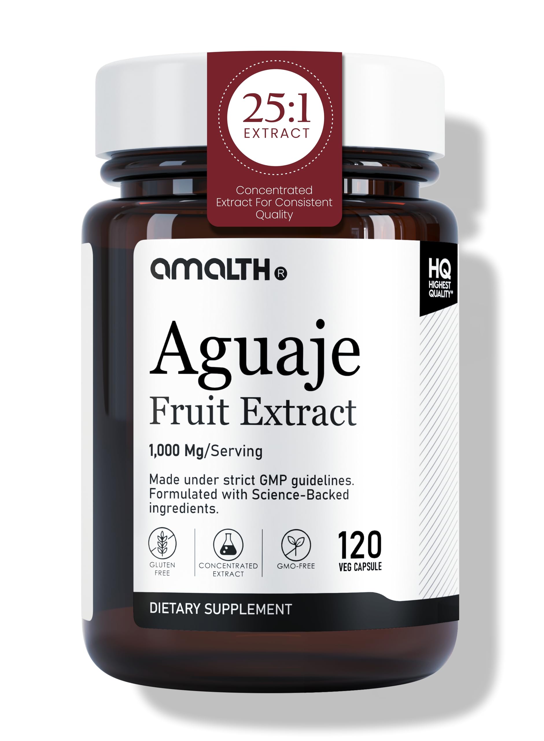 Amalth Aguaje Curves Capsule for Women 1000 mg- Extra Strength from Peru Natural Supplements- 120 Capsules Non- GMO Premium Quality Pills AMALTH Au supplements