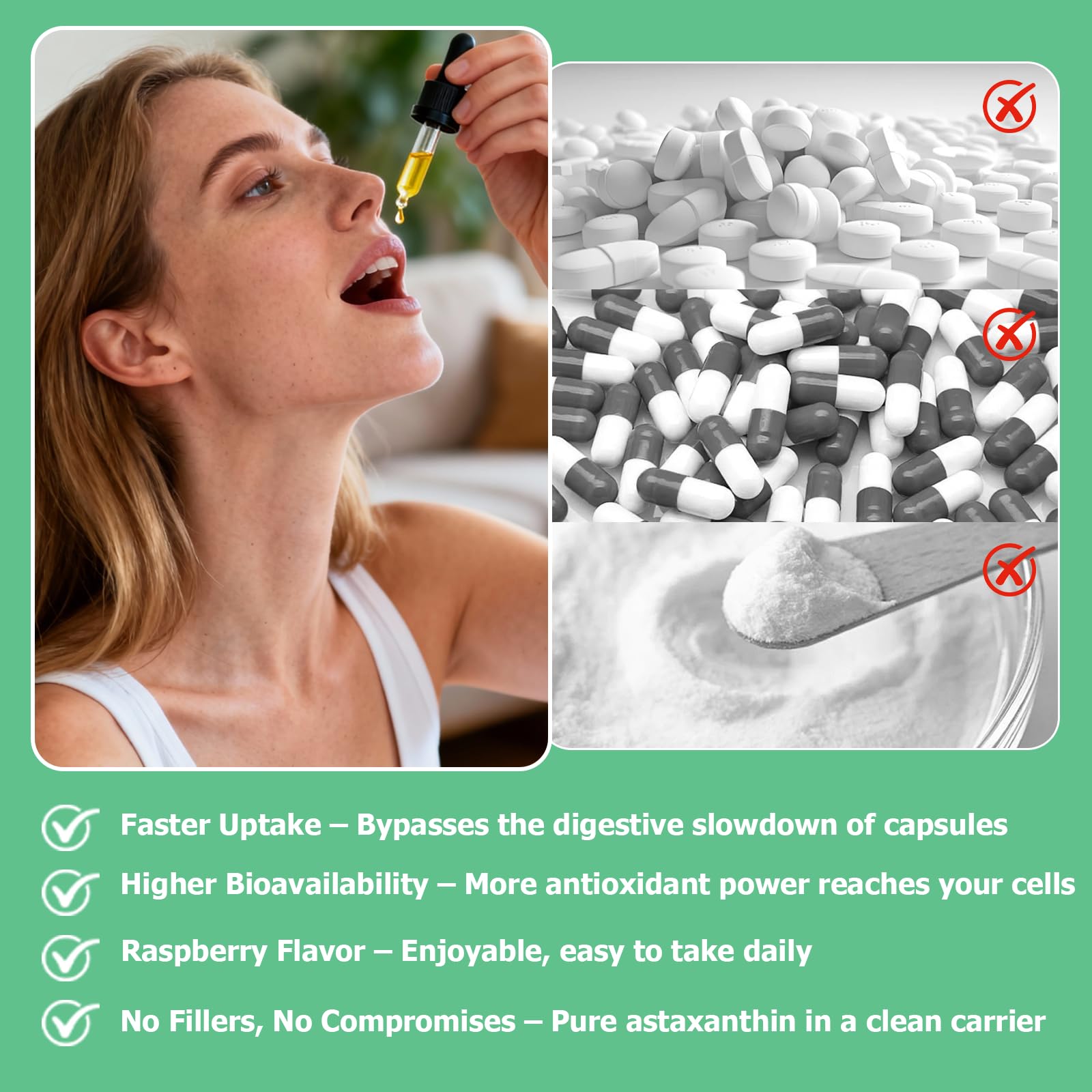 JUIWEFKK Astaxanthin Supplement 12mg Liquid Drops, Premium Natural Astaxanthin Antioxidant from Fresh Microalgae Source w. Mct Oi for Eye Immune Joint Skin Health, Liquid Formula for Max Absorption JUIWEFKK Au supplements
