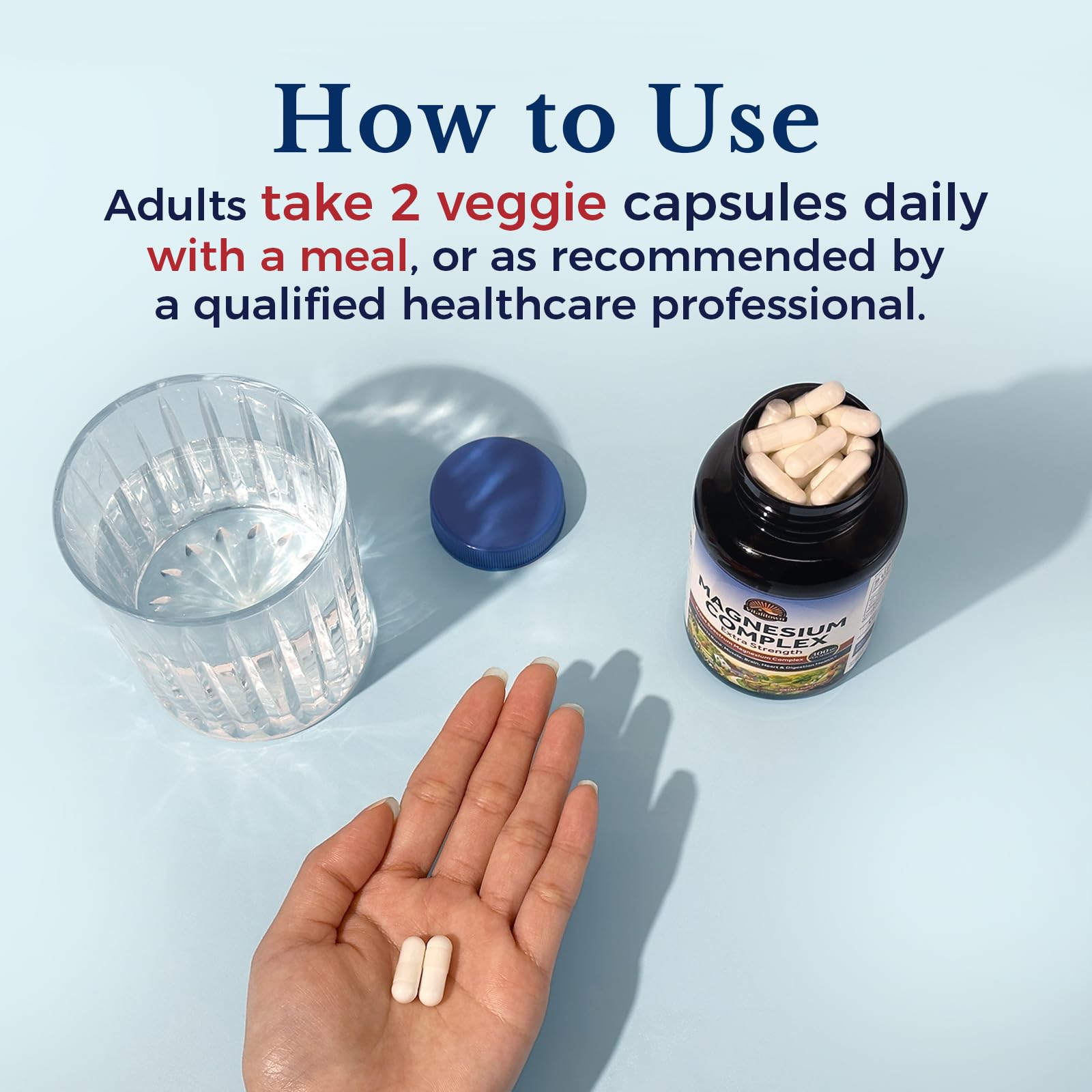 Vitalitown Magnesium Complex Supplement | 300mg Elemental Mag | Magnesium Citrate Glycinate Taurate Malate | Non-GMO, No Gluten, 90 Vegan Magnesio Capsules for Bone Brain Heart Vitalitown Au supplements