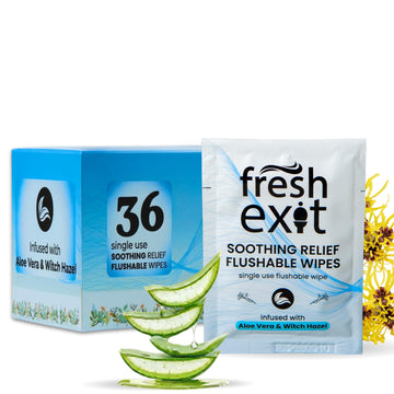 FreshExit Flushable Hemorrhoid Wipes – 36 Count – Individually Wrapped with Witch Hazel & Aloe Vera, Large Discreet Travel Wipes for Adults, Soothing & Gentle on Skin FreshExit Au supplements