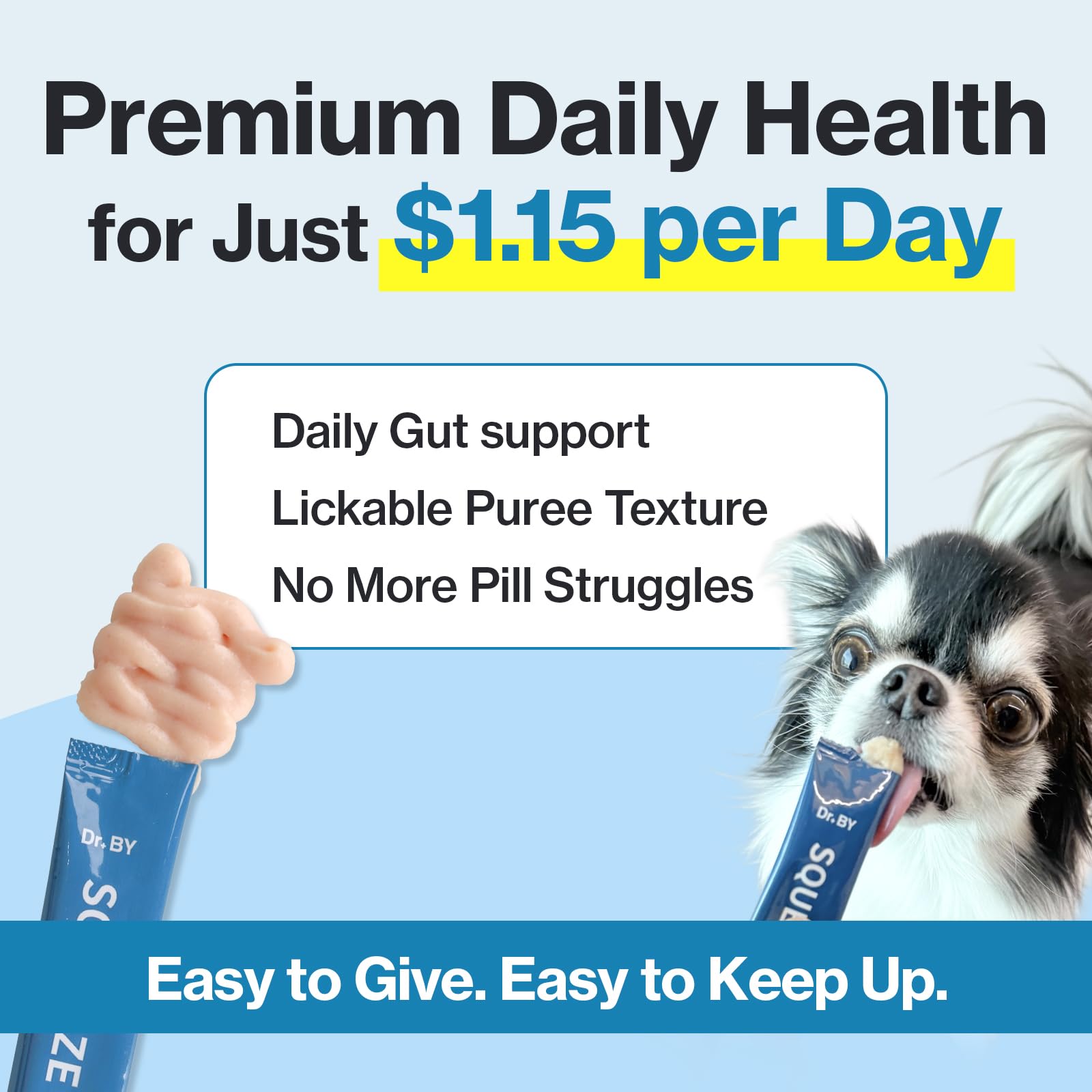 Doctor By Squeeze Probiotics for Dogs Gut Health Immunity Skin&Allergy Care Diarrhea Relief Digestive Stomach Support with L. crispatus KT-11 Lickable Paste Formula Individually Packaged, Chicken Doctor By Au supplements