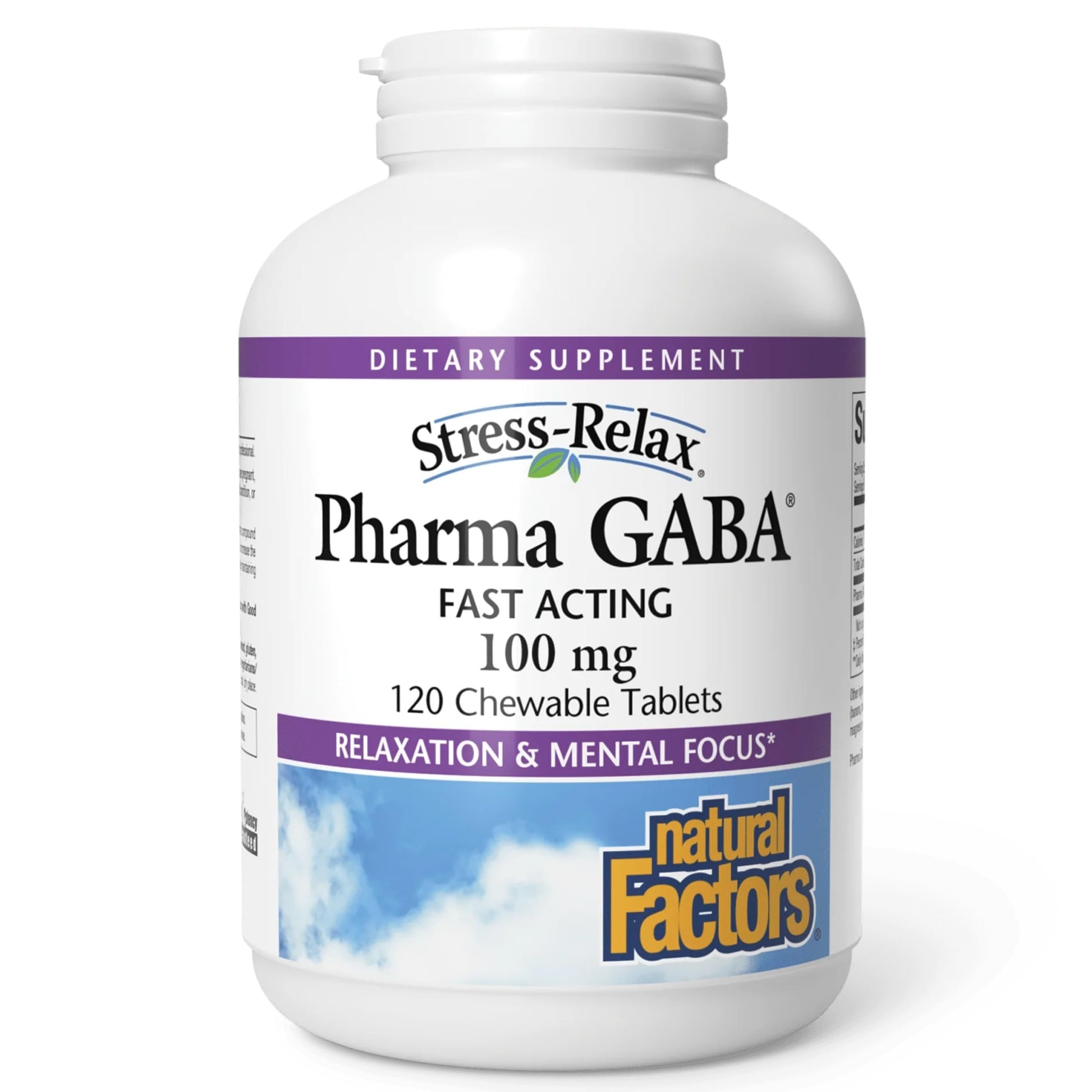 Natural Factors Pharma GABA - Dietary Supplement Supports Calm Sleep & Sleep Quality - Natural, Fast-Working Supplement Aids Focus & Brain Health - 120 Chewable Tablets (60 Servings) Natural Factors Au supplements
