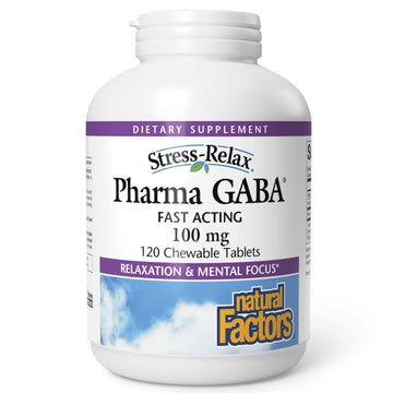 Natural Factors Pharma GABA - Dietary Supplement Supports Calm Sleep & Sleep Quality - Natural, Fast-Working Supplement Aids Focus & Brain Health - 120 Chewable Tablets (60 Servings) Natural Factors Au supplements