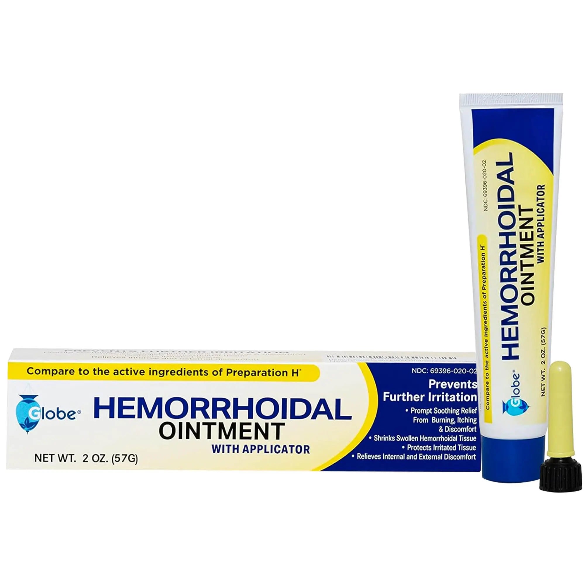 Globe Hemorrhoidal Ointment w/ Applicator, Phenylephrine HCl, Petrolatum Mineral Oil, Maximum Strength Formula for Burning, Discomfort & Itching, 2 oz Hemorrhoidal Ointment Au supplements
