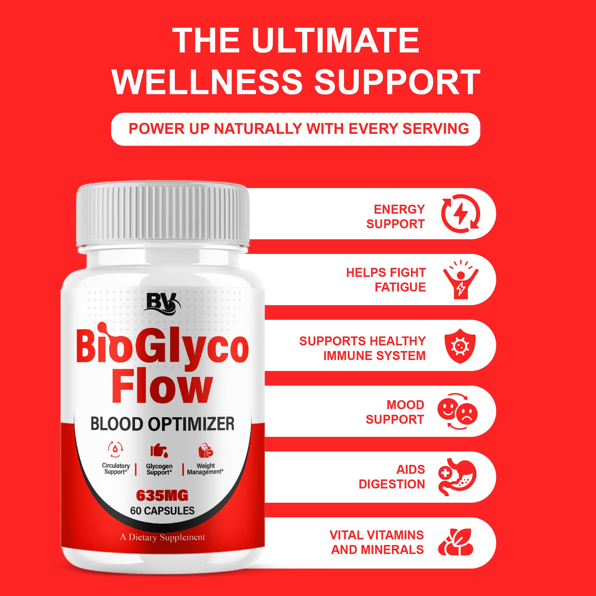 BioGlyco Flow Advanced Daily Multivitamin Health Support and All Natural Wellness Supplement Formula, BioGlyco Flow Premium Health and Wellness Support Formula Supplement (1 Pack - 60 Capsules) BLUE VIBE Au supplements