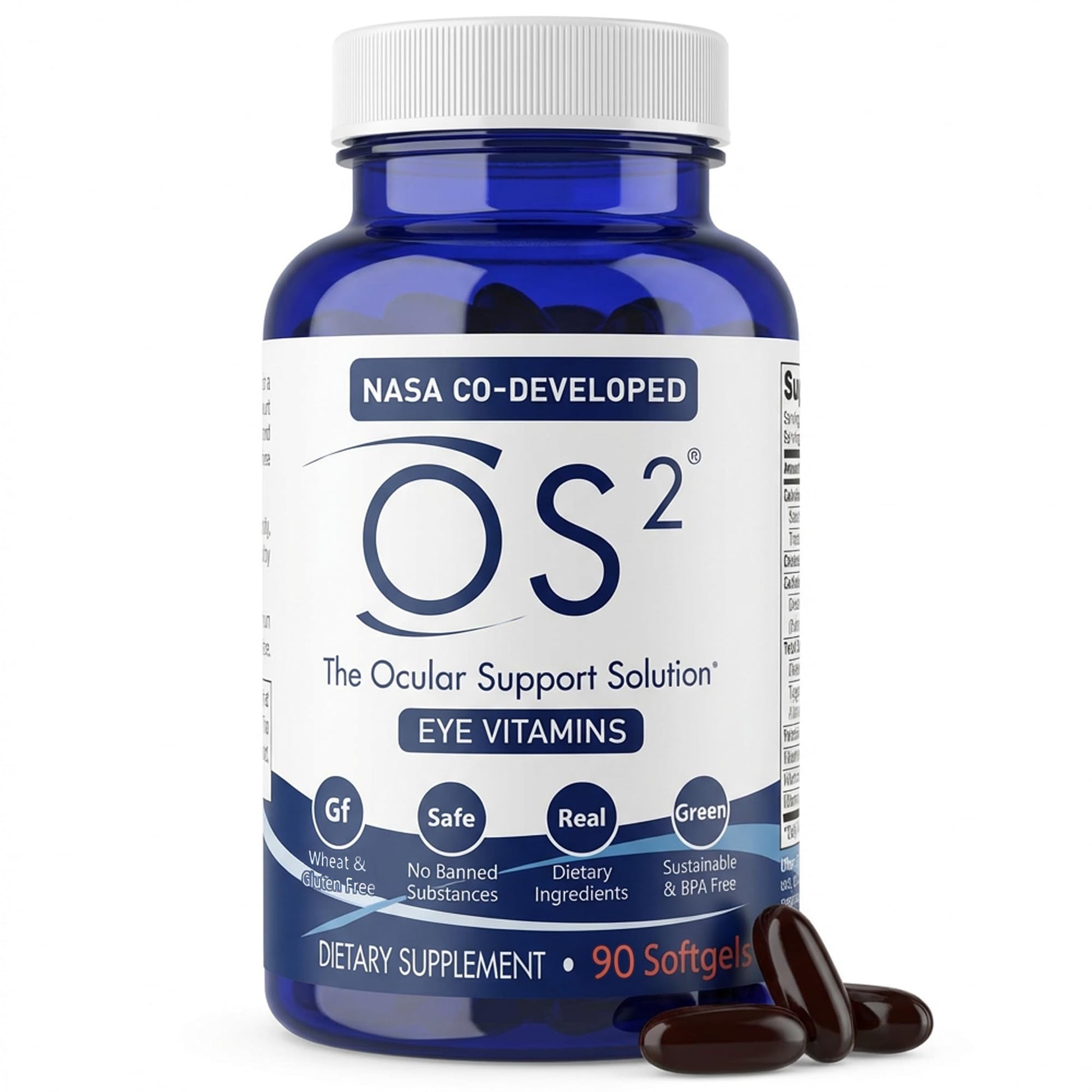 Nugevity OS2 Ocular Support Solution - Patented Eye Vitamins for Macular Health, Dry Eye and Blue Light - Lutein, Zeaxanthin, Omega 3, Astaxanthin and AREDS2 Supplements, Co-Developed by NASA, 90 ct Nugevity Au supplements