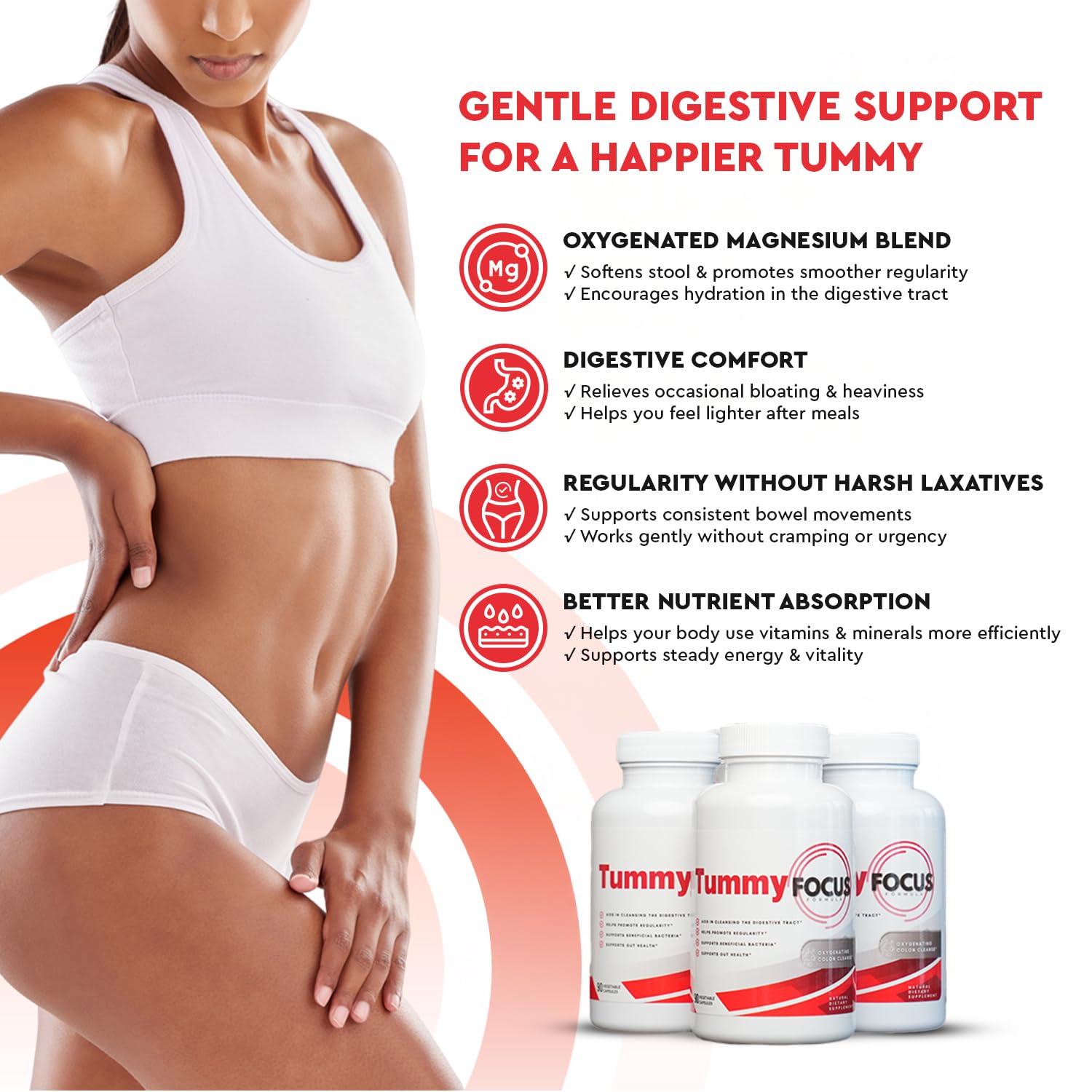 JJ Smith Tummy Focus – Digestive Cleanse Supplement with Ozonated Oxygenated Magnesium – Supports Digestion, Regularity, Bloating, Gut Balance, Nutrient Absorption, Energy & a Flatter Belly Health Focused Au supplements