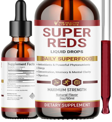 THE HEALTHY LIFE 4 ME Liquid Super Reds Phytonutrient Superfood Drops | Phytonutrient Blend containing Polyphenols | Antioxidants & More | Great Taste 2oz - 30 Day Supply THE HEALTHY LIFE 4 ME Au supplements