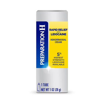 Preparation H Rapid Relief Hemorrhoid Cream with Lidocaine, Numbing Relief for Swelling, Pain, Burning and Itching - 1 Oz Tube Preparation H Au supplements
