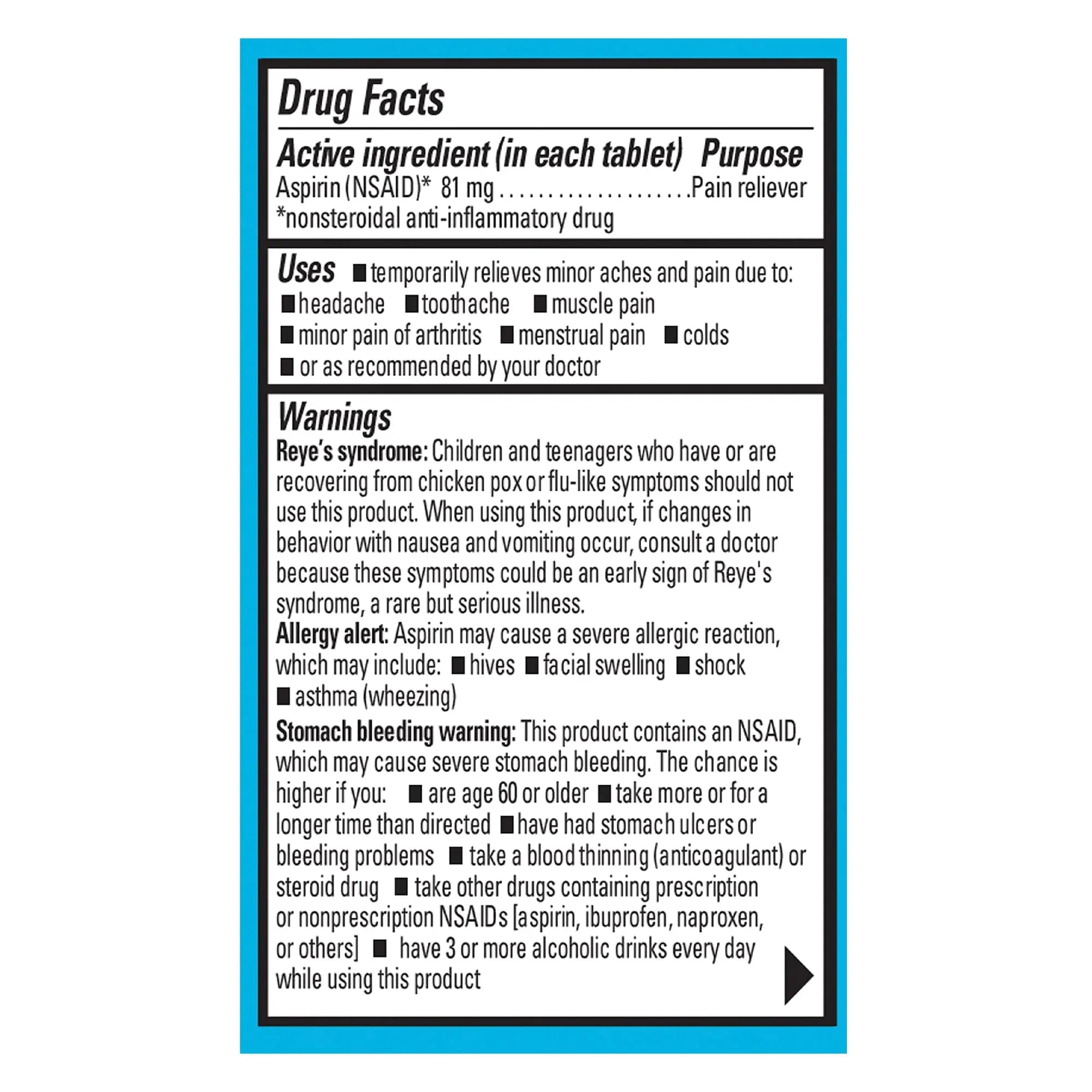 ECOTRIN ADULT LOW DOSE 81MG (45 tablets) Ecotrin Au supplements